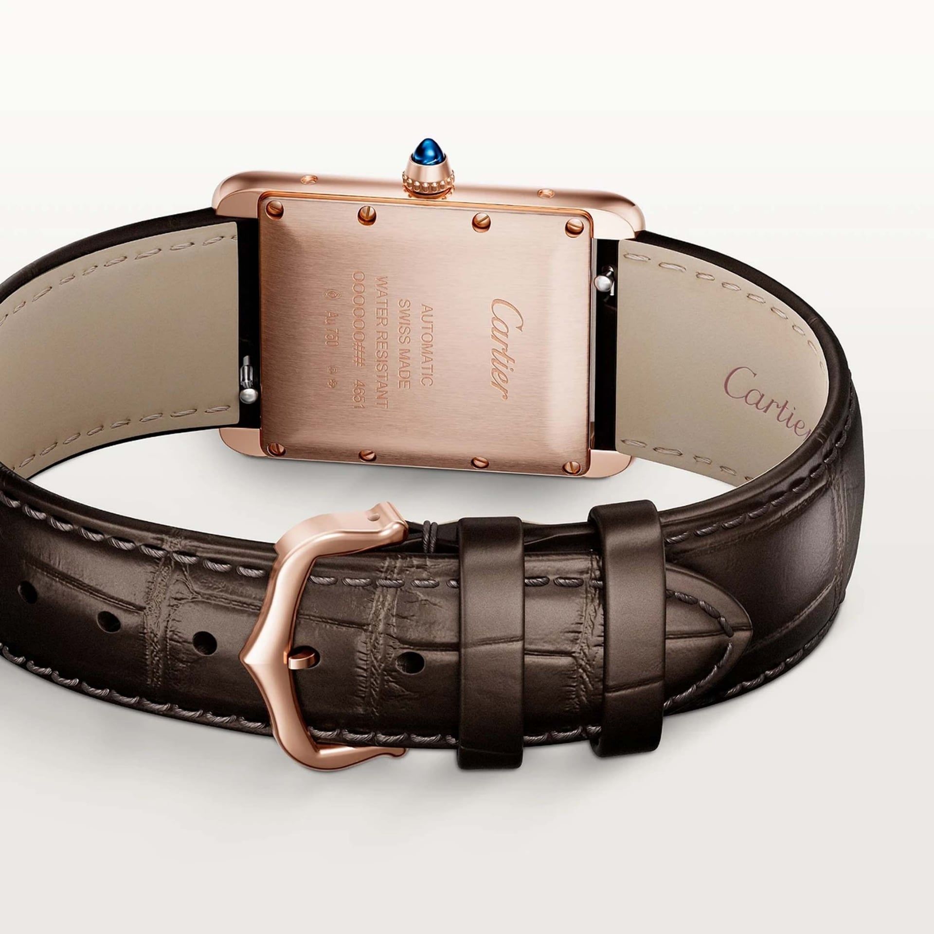 CARTIER Tank Louis Cartier Modello Grande, Oro Rosa, Pelle 38,1 X 27,75 MM WGTA0346