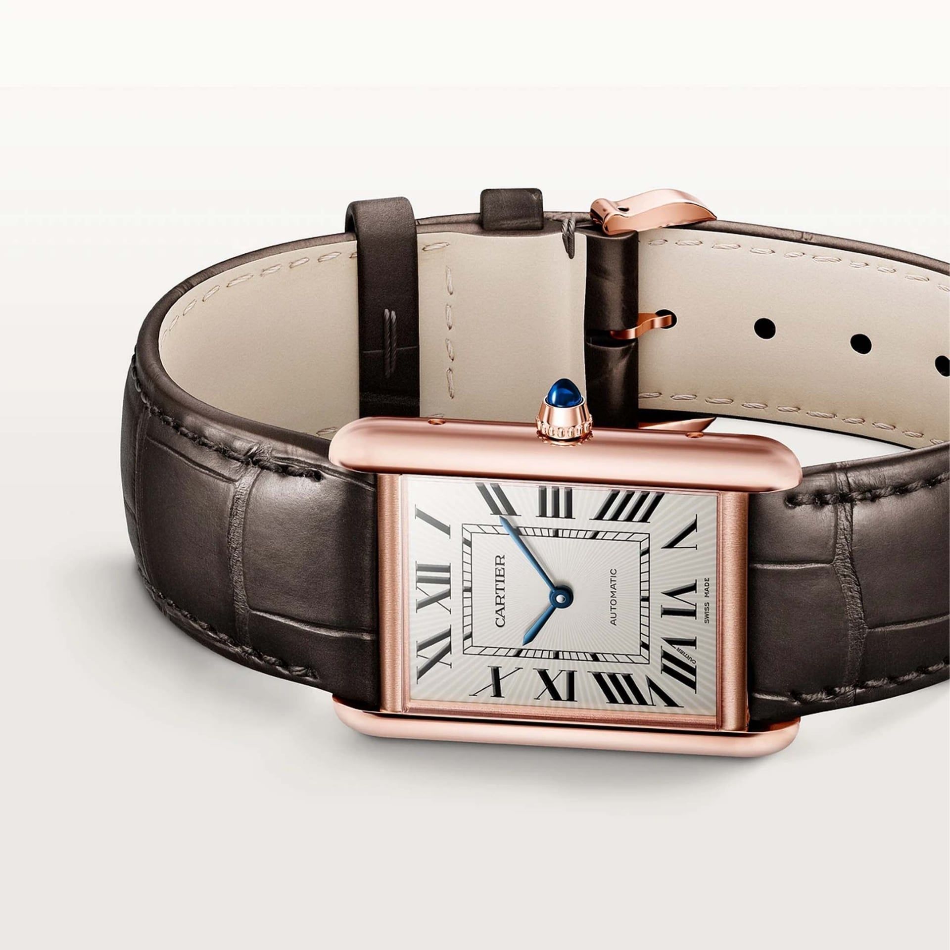 CARTIER Tank Louis Cartier Modello Grande, Oro Rosa, Pelle 38,1 X 27,75 MM WGTA0346