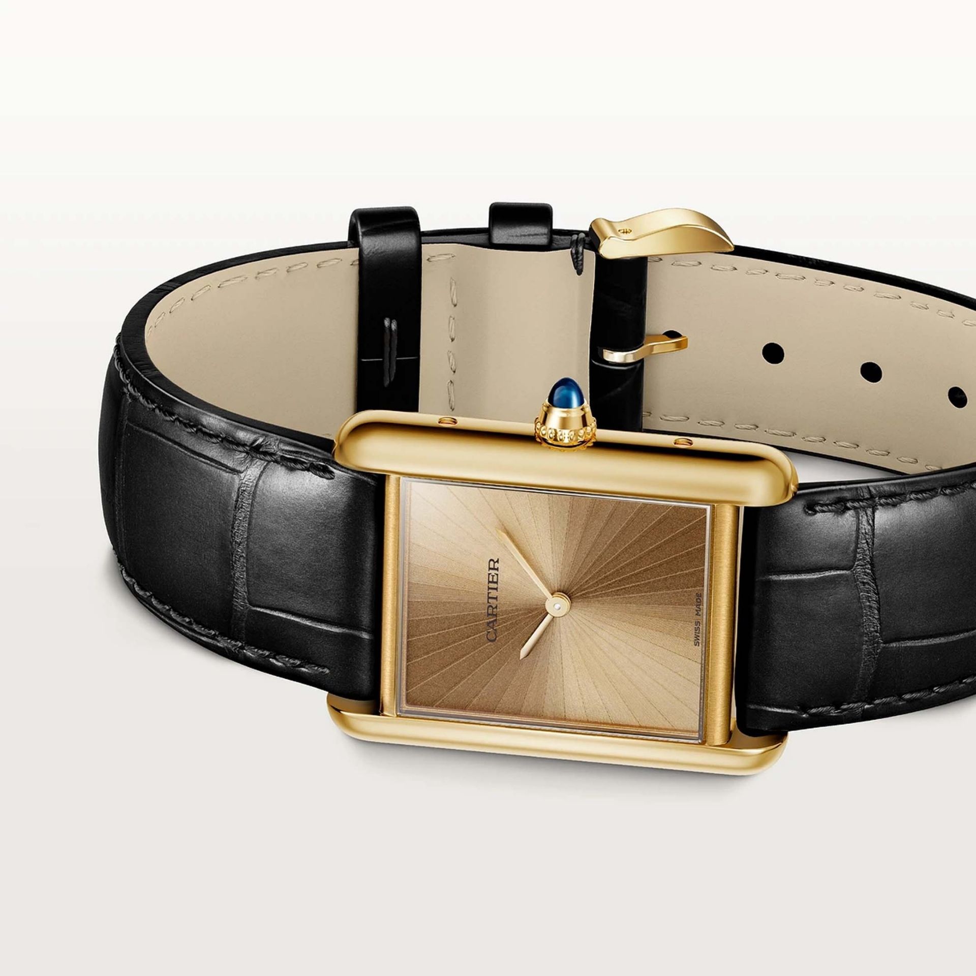 CARTIER Tank Louis Cartier Modello Medio, Oro Giallo, Pelle 33.7 x 25.5 MM WGTA0211