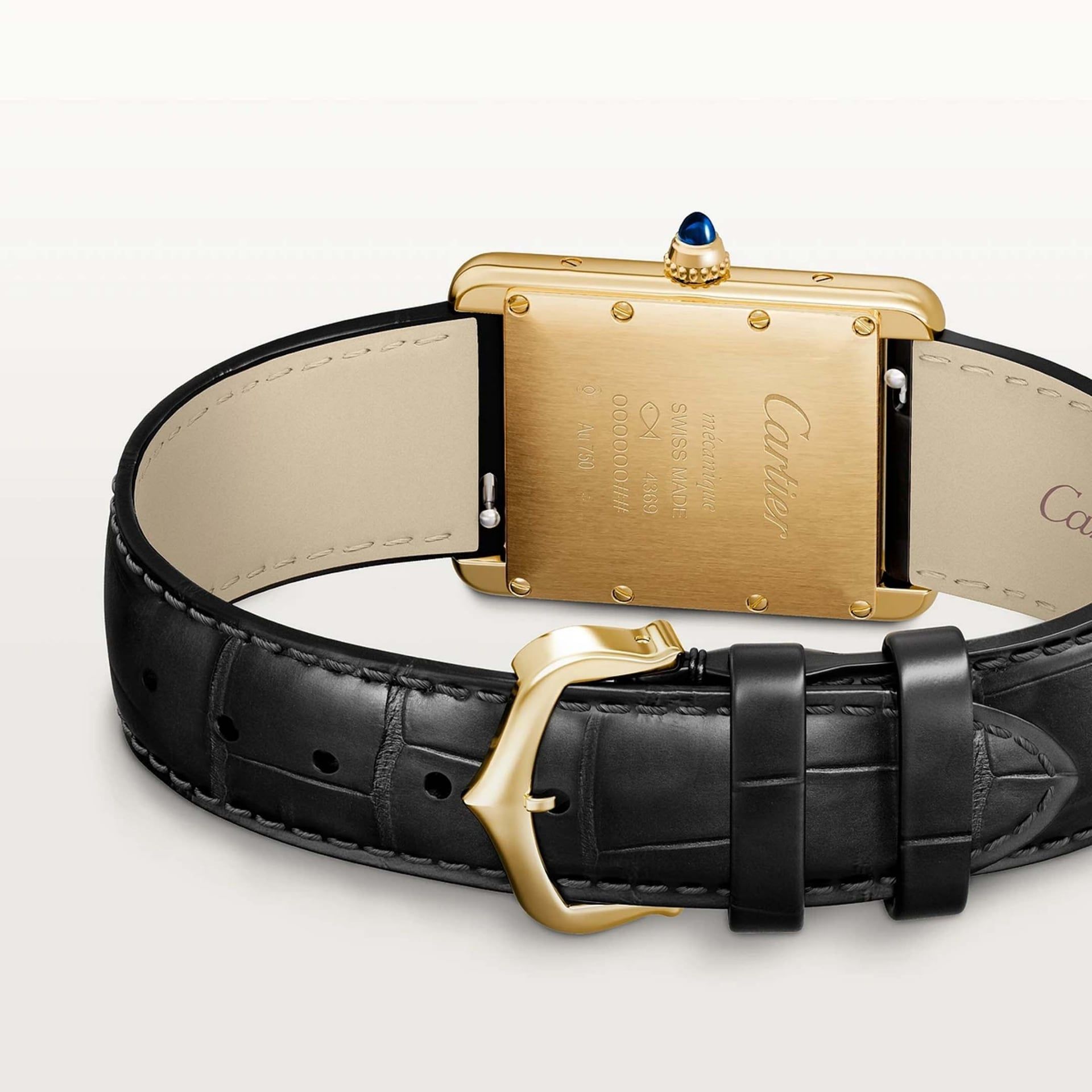 CARTIER Tank Louis Cartier Modello Medio, Oro Giallo, Pelle 33.7 x 25.5 MM WGTA0211