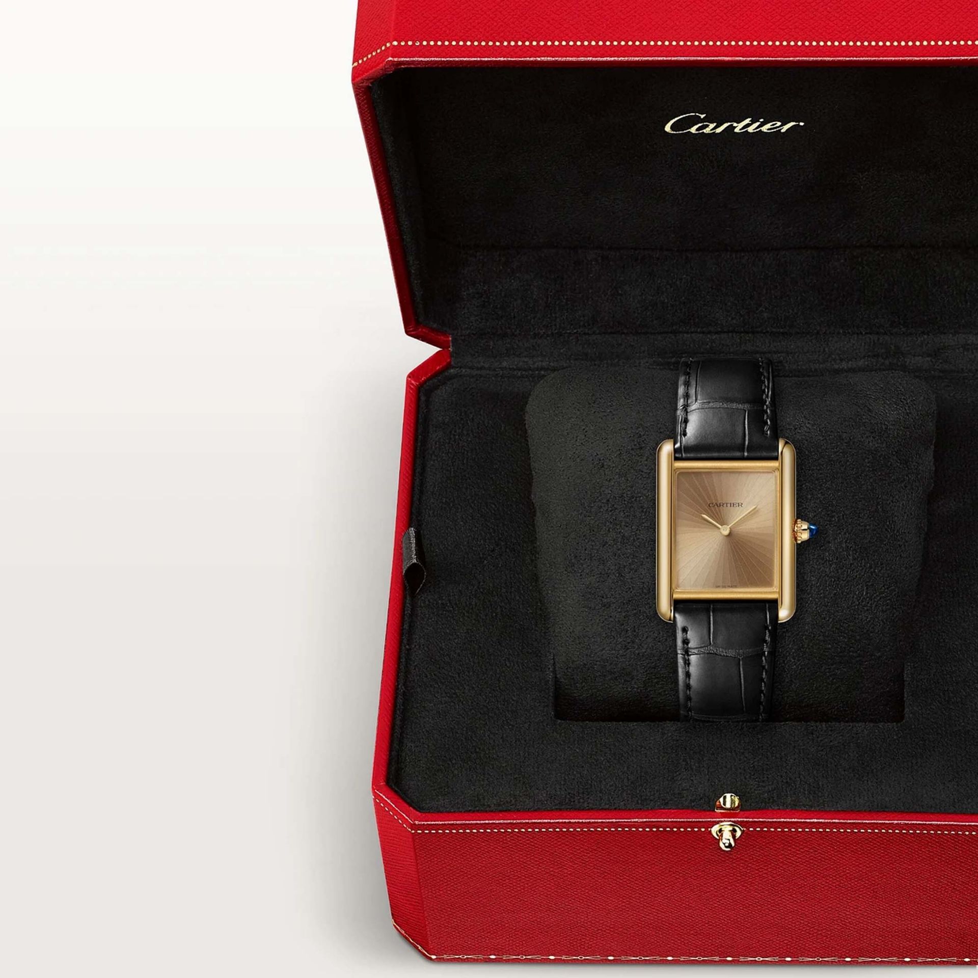 CARTIER Tank Louis Cartier Modello Medio, Oro Giallo, Pelle 33.7 x 25.5 MM WGTA0211