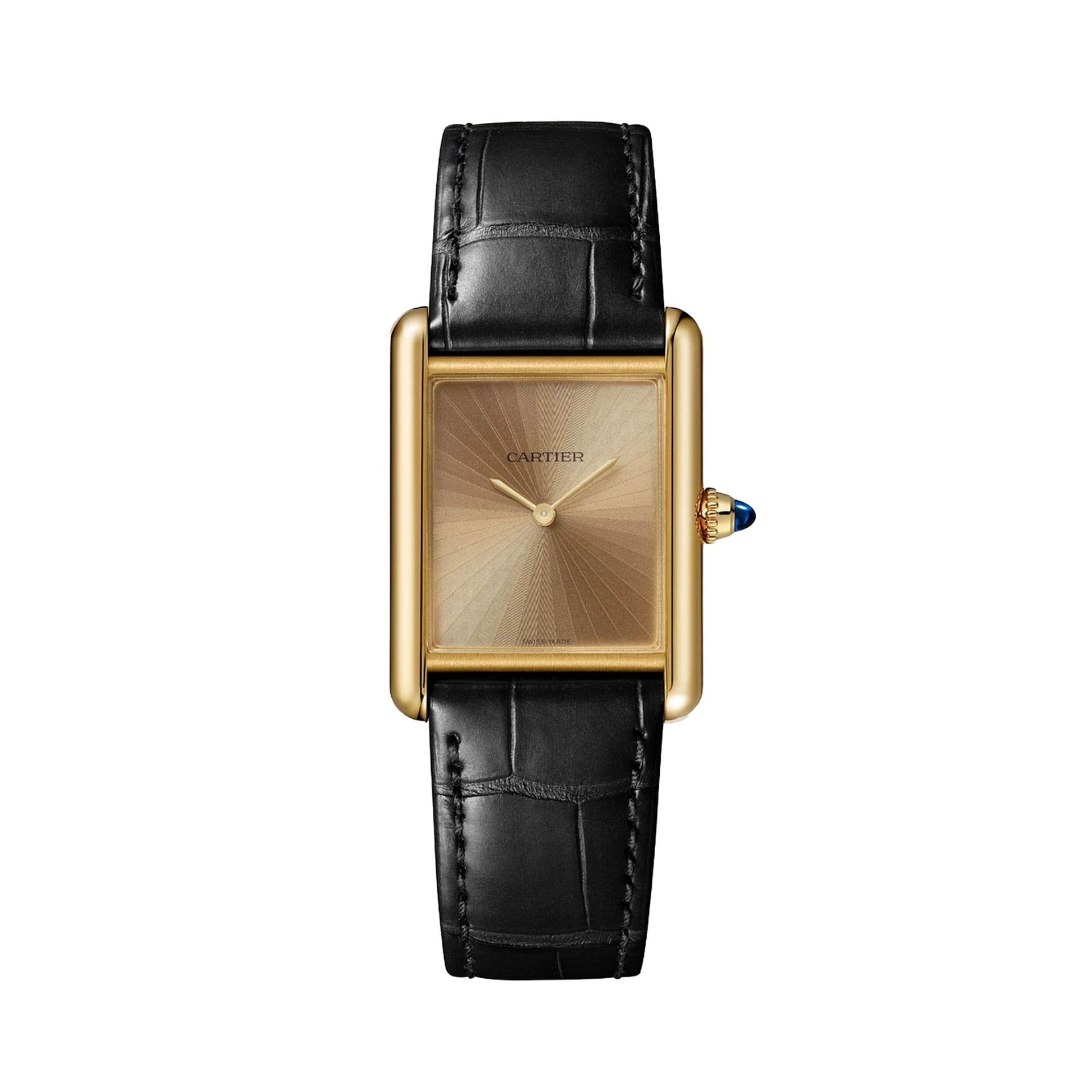 CARTIER Tank Louis Cartier Modello Medio, Oro Giallo, Pelle 33.7 x 25.5 MM WGTA0211