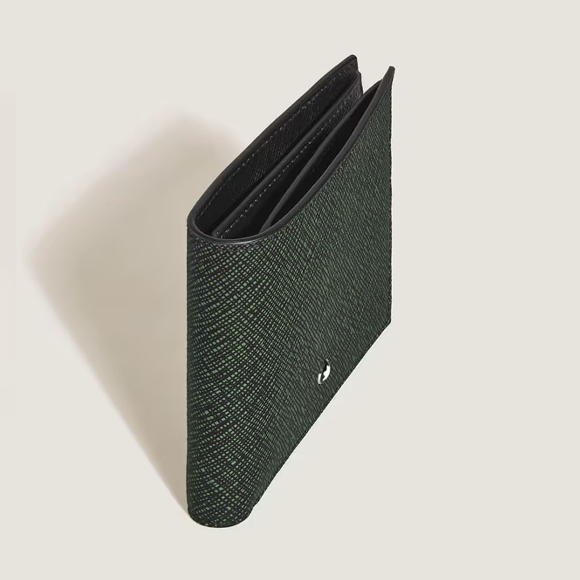 MONTBLANC Portafoglio  6 Tasche Tweed Kaki in Pelle Sartorial  220385