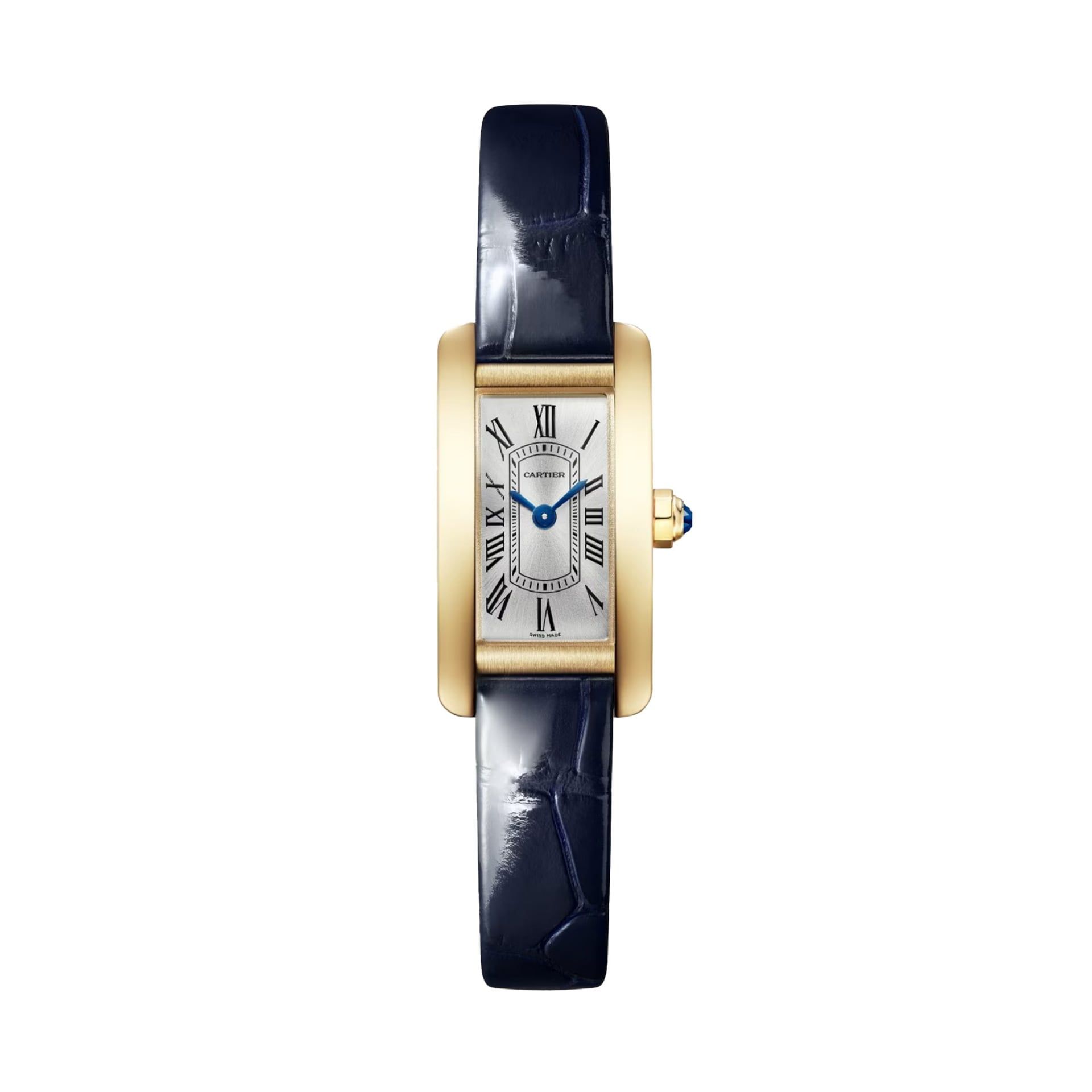 CARTIER Tank Américaine Modello Mini, Oro Giallo, Pelle 28 x 15.2 MM WGTA0353