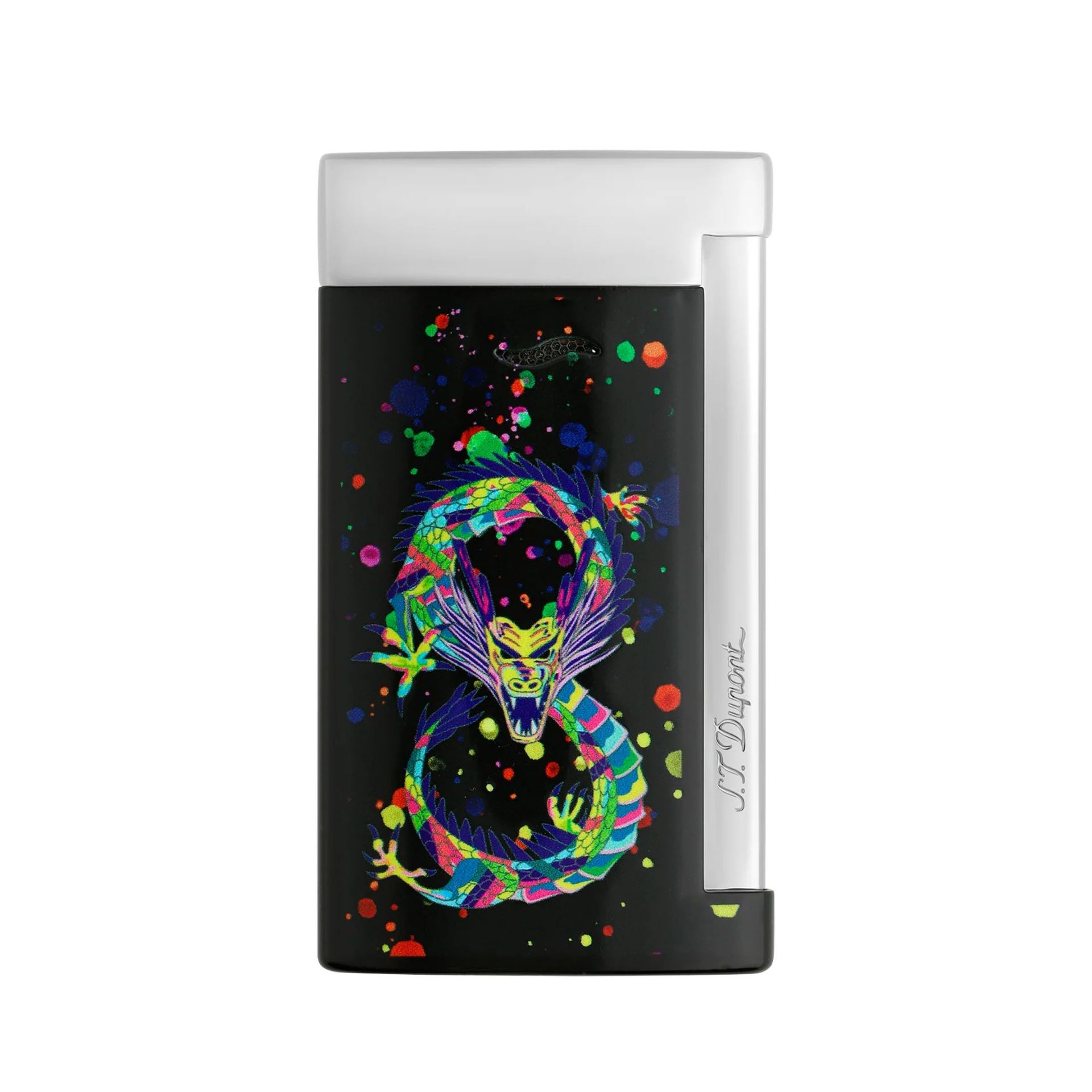 S. T. DUPONT Accendino Slim 7 Dragon Laccato Nero  027777