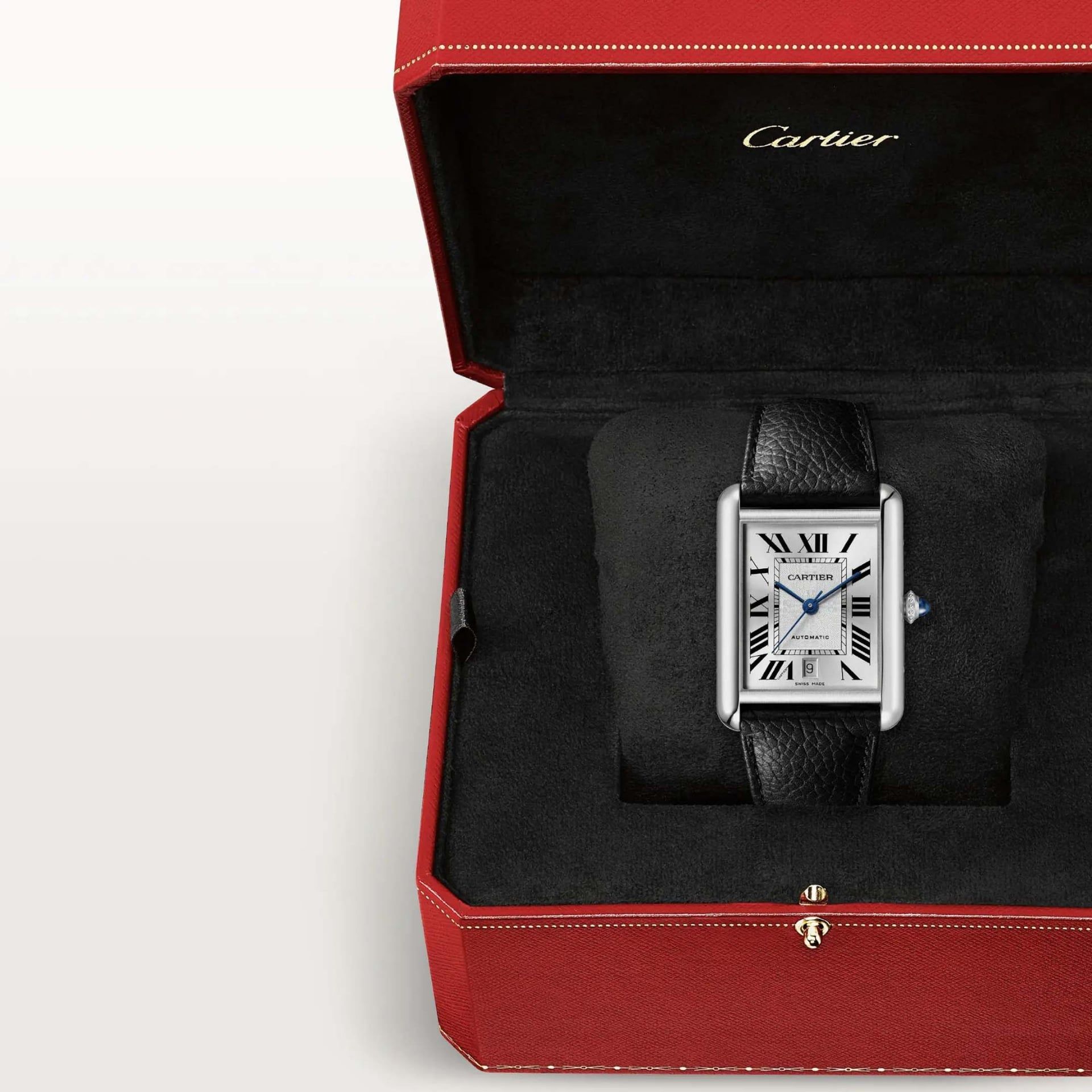 CARTIER Tank Must De Cartier Modello Extra-Large, Acciaio, Pelle 41 X 31  MM WSTA0141