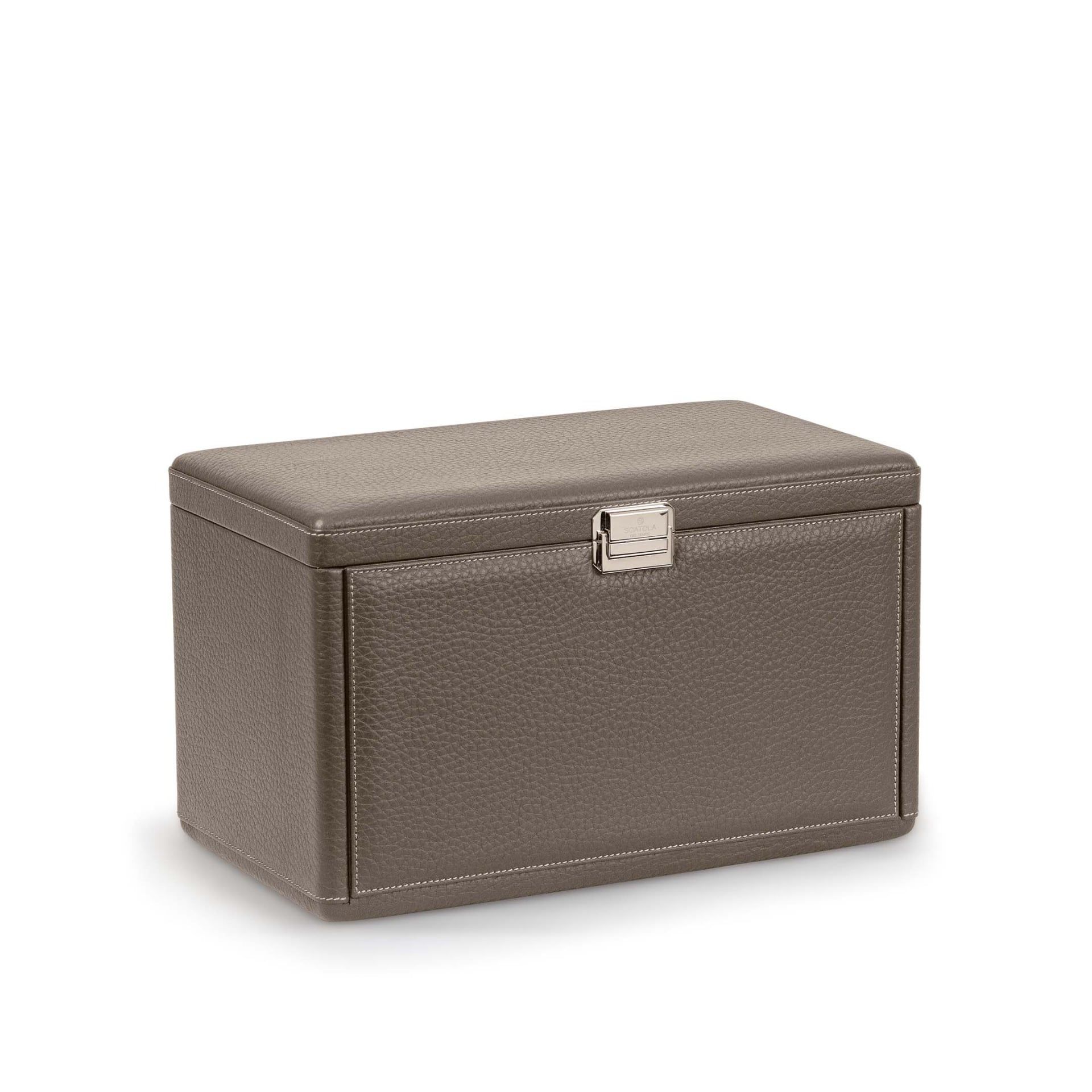 SCATOLA DEL TEMPO 7 Posti Pelle Grana Dollaro/Nabuk Taupe Int. Beige Edizione Astrua  
