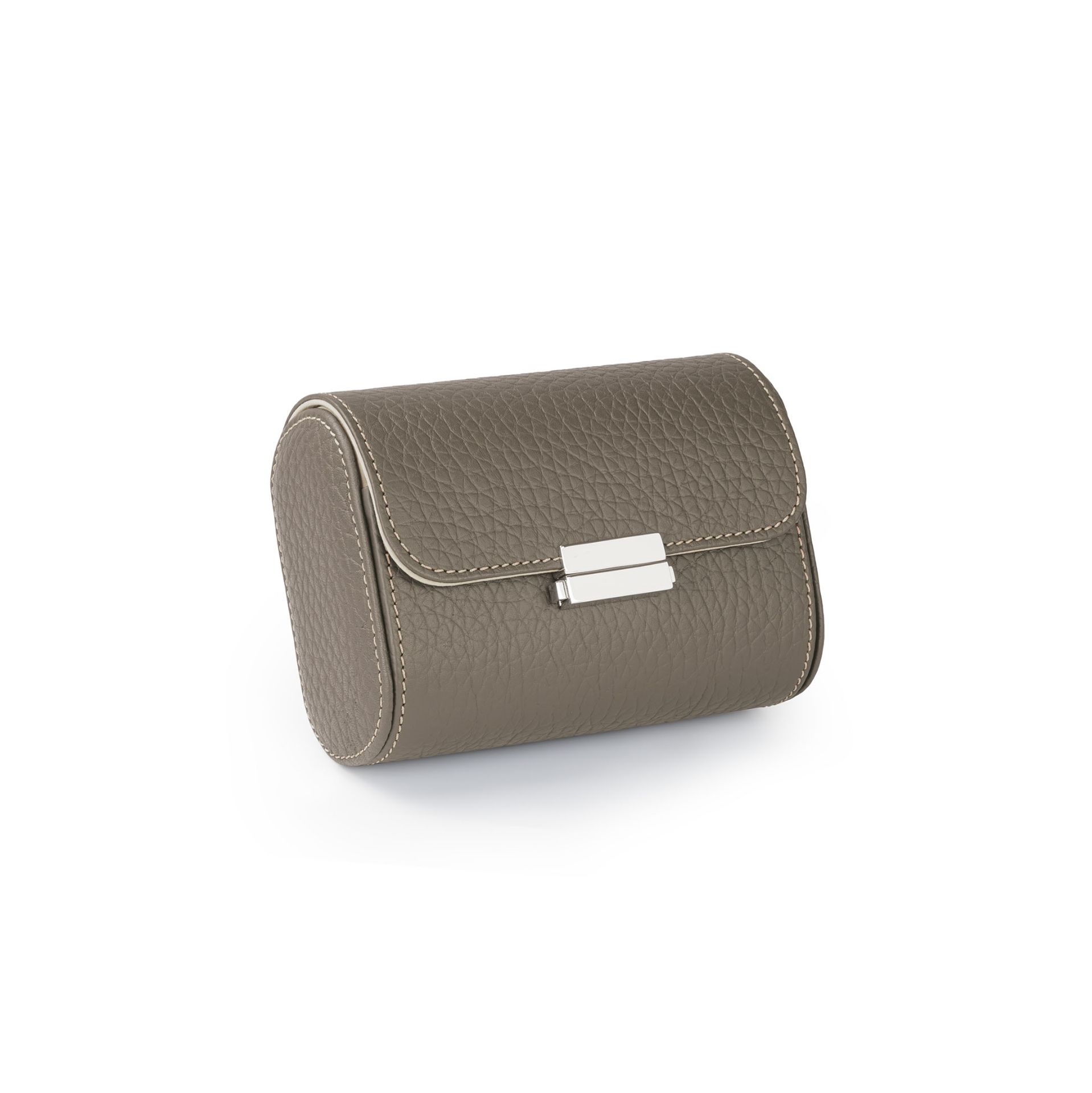 Scatola Del Tempo Pochette 2 Posti Pelle Grana Dollaro/Nabuk Taupe Int. Beige Edizione Astrua  POCHETTE2