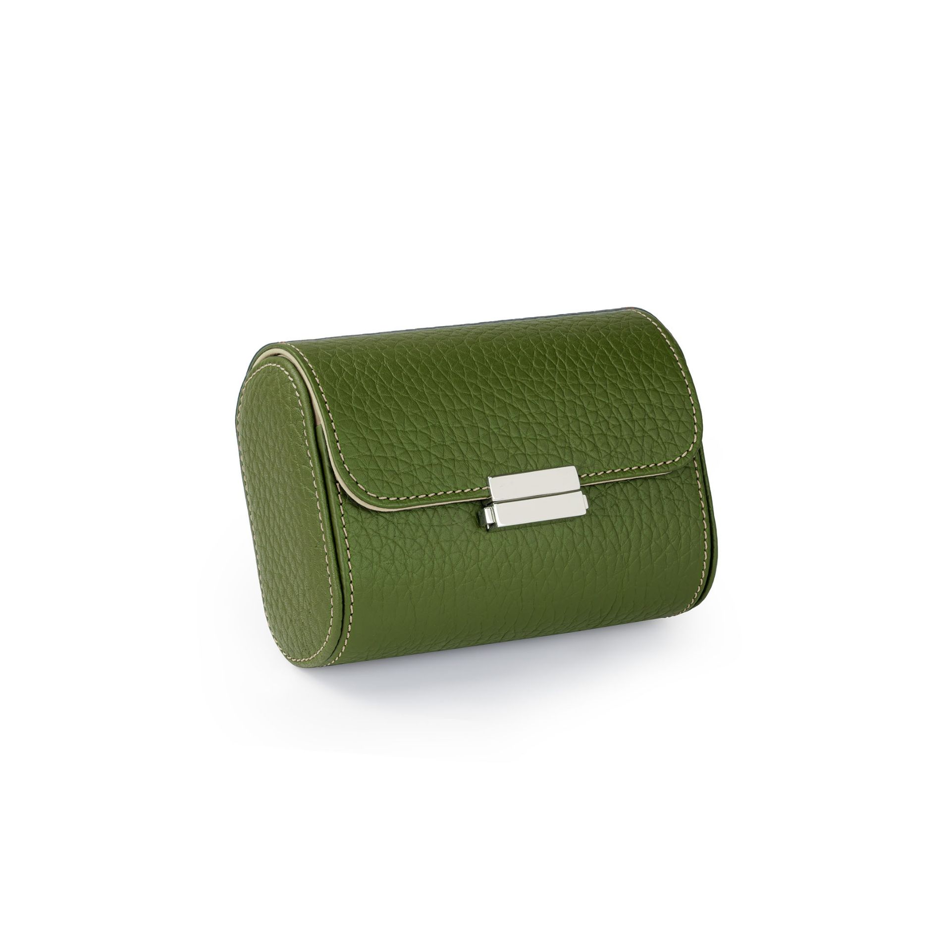 Scatola Del Tempo Pochette 2 Posti Pelle Grana Dollaro/Nabuk Kiwi Int. Beige Edizione Astrua  POCHETTE2