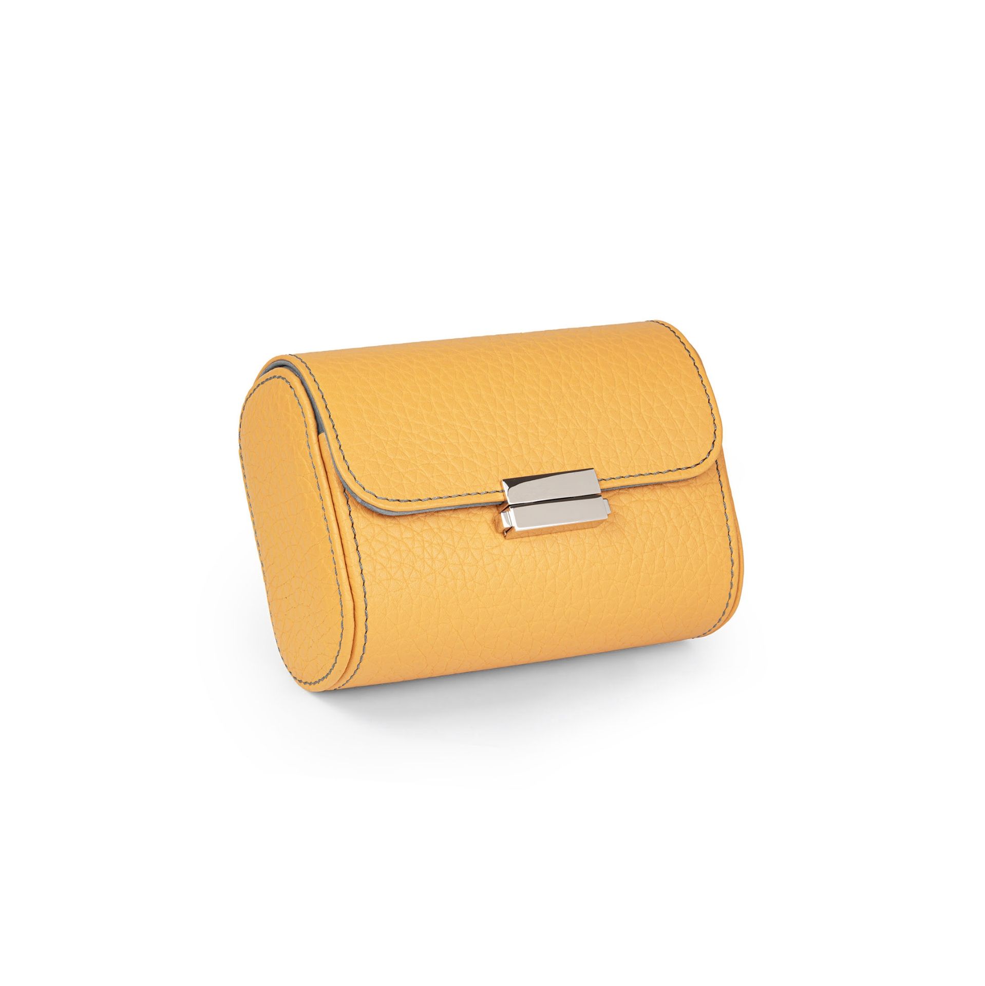 Scatola Del Tempo Pochette 2 Posti Pelle Grana Dollaro/Nabuk Senape Int. Grigio Perla Edizione Astrua  POCHETTE2