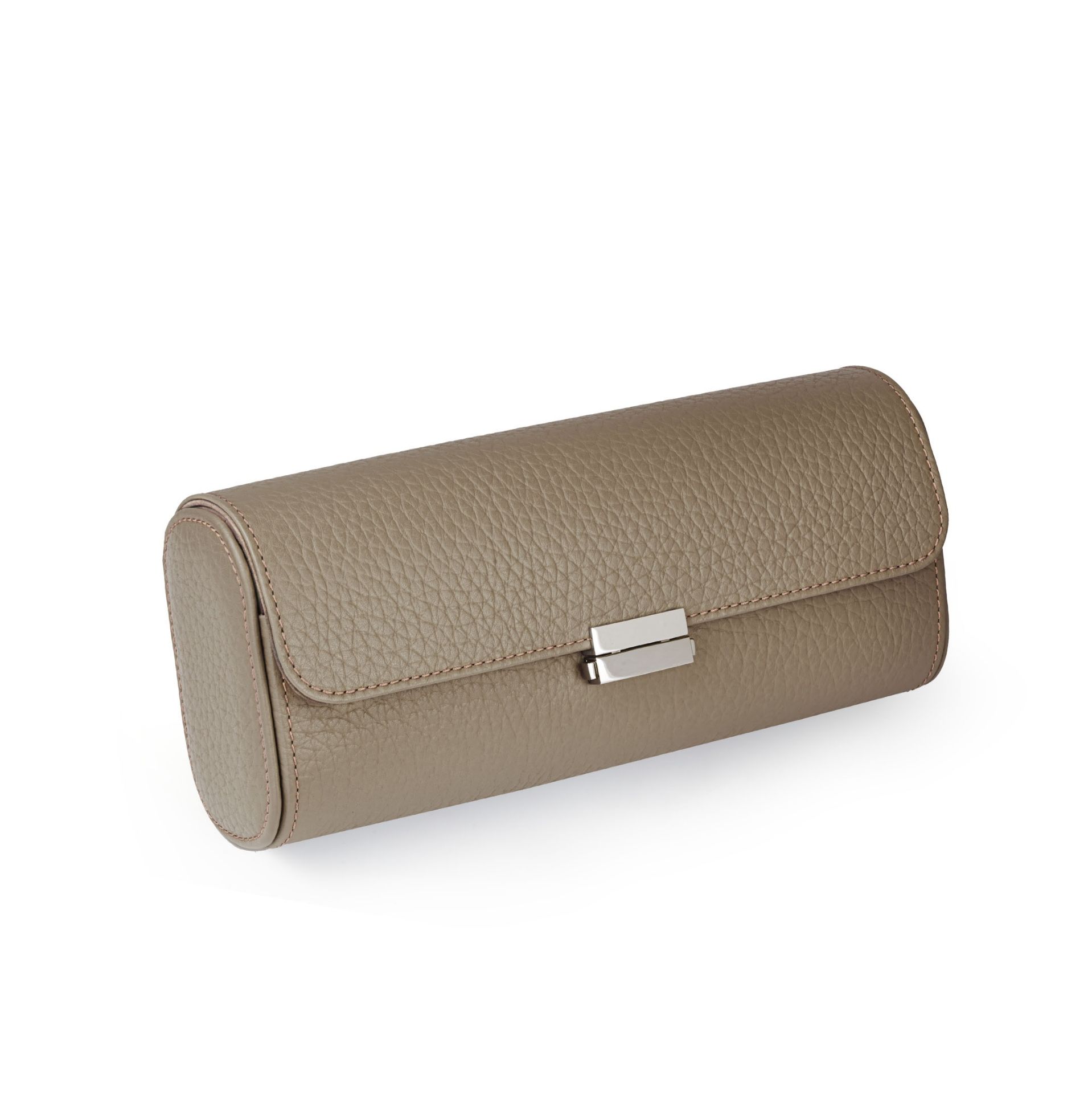 SCATOLA DEL TEMPO Pochette Da Viaggio Pelle Grana Dollaro/Nabuk Taupe Int. Beige Edizione Astrua  POCHETTE4