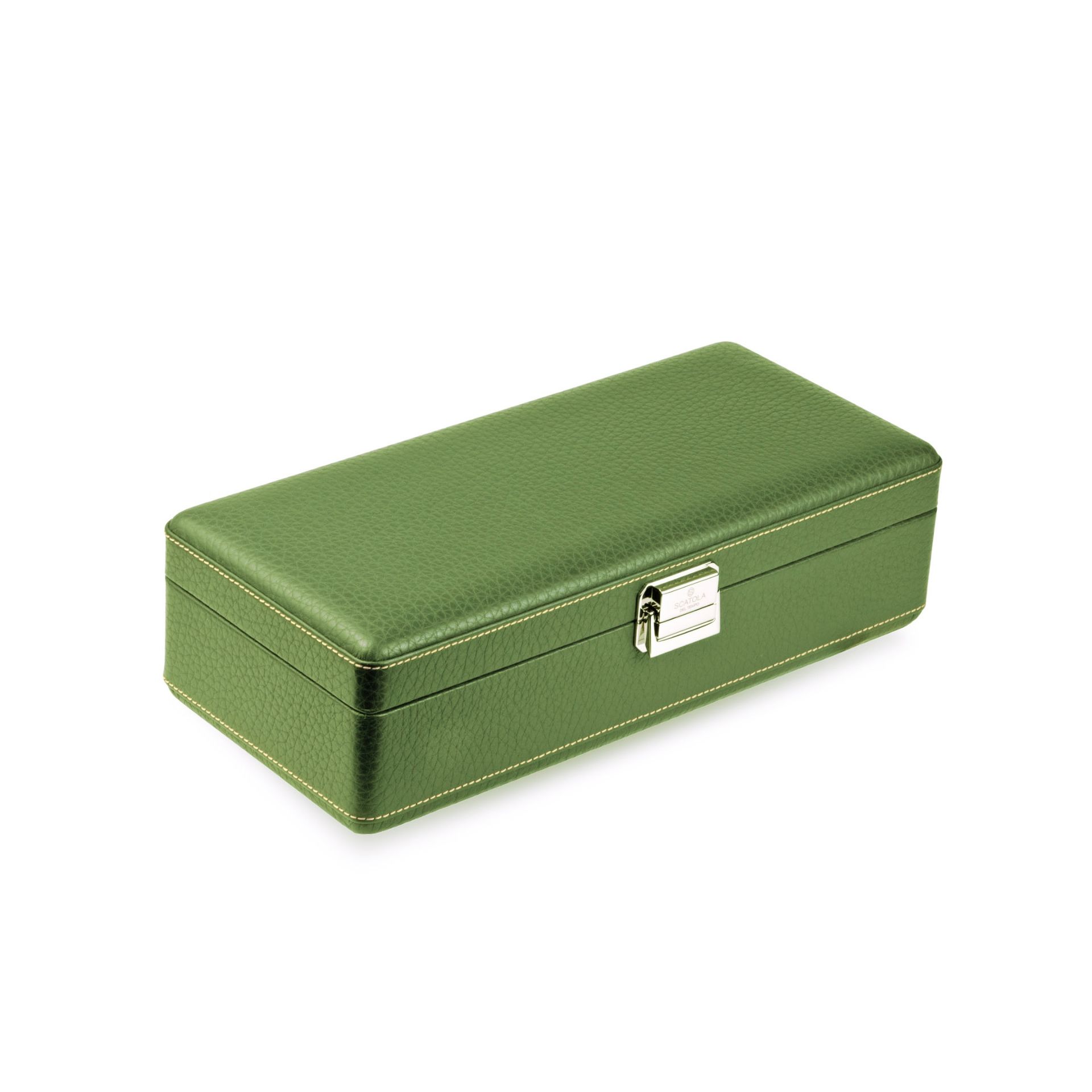 SCATOLA DEL TEMPO Valigetta 4 Posti Pelle Grana Dollaro/Nabuk Kiwi Int. Beige Edizione Astrua  Valigetta4