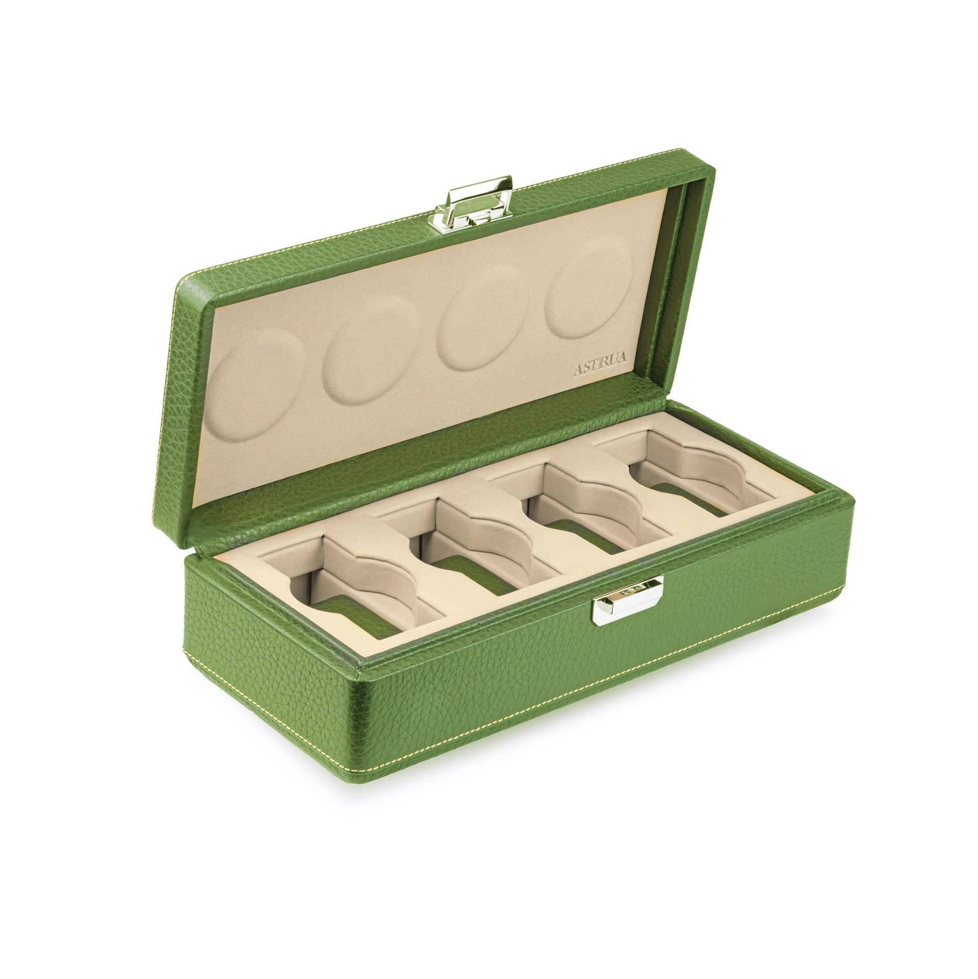 SCATOLA DEL TEMPO Valigetta 4 Posti Pelle Grana Dollaro/Nabuk Kiwi Int. Beige Edizione Astrua  Valigetta4