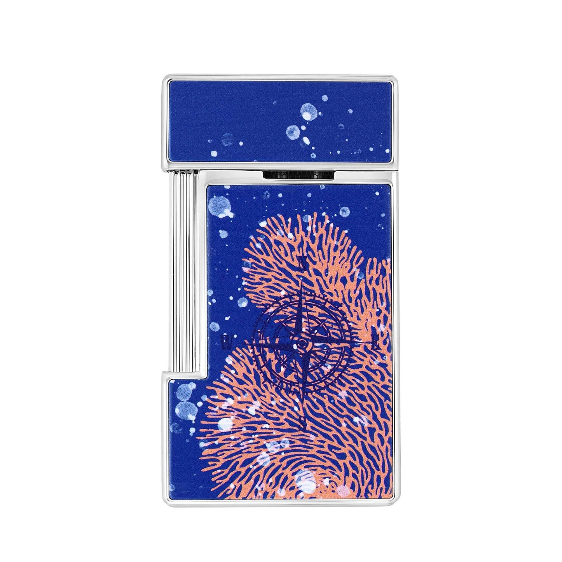 S. T. Dupont Accendino Slimmy 20'000 Leghe Sotto i Mari Laccato Blu Reale  028053