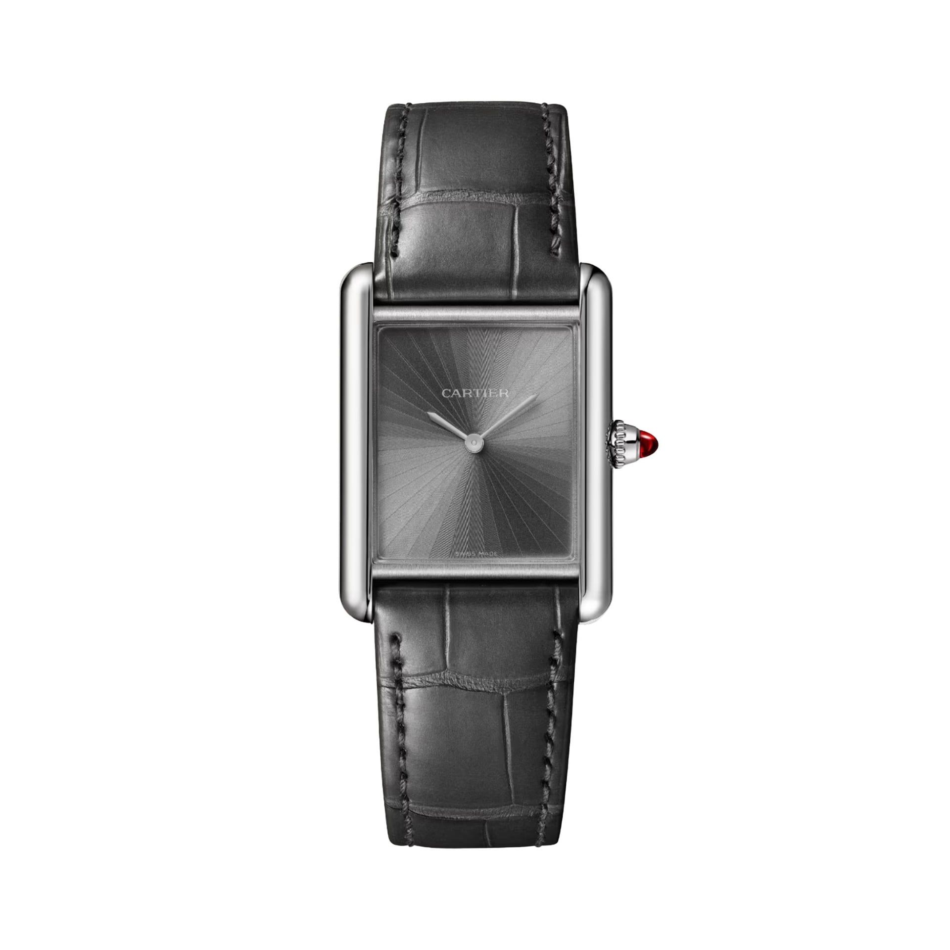 CARTIER Tank Louis Cartier Modello Medio, Platino, Pelle 33.7 x 25.5 MM WGTA0303