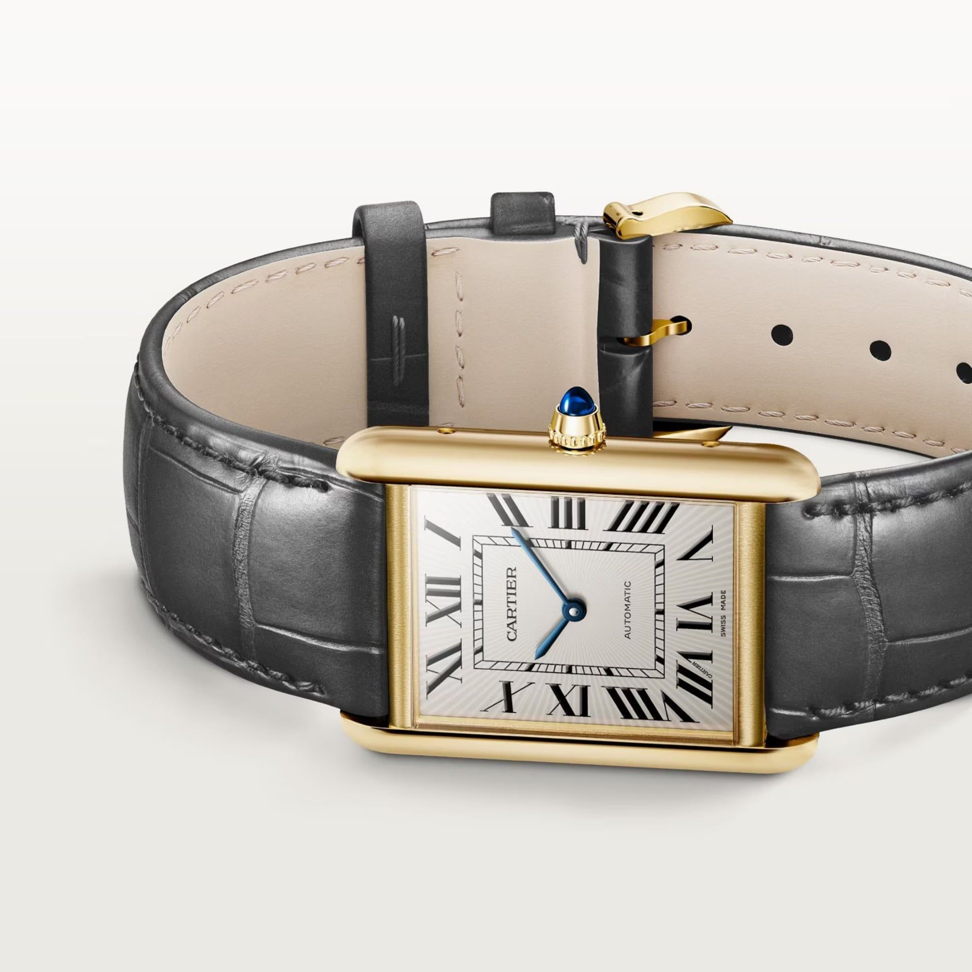 CARTIER Tank Louis Cartier Modello Grande, Oro Giallo, Pelle 38,1 X 27,75 MM WGTA0357