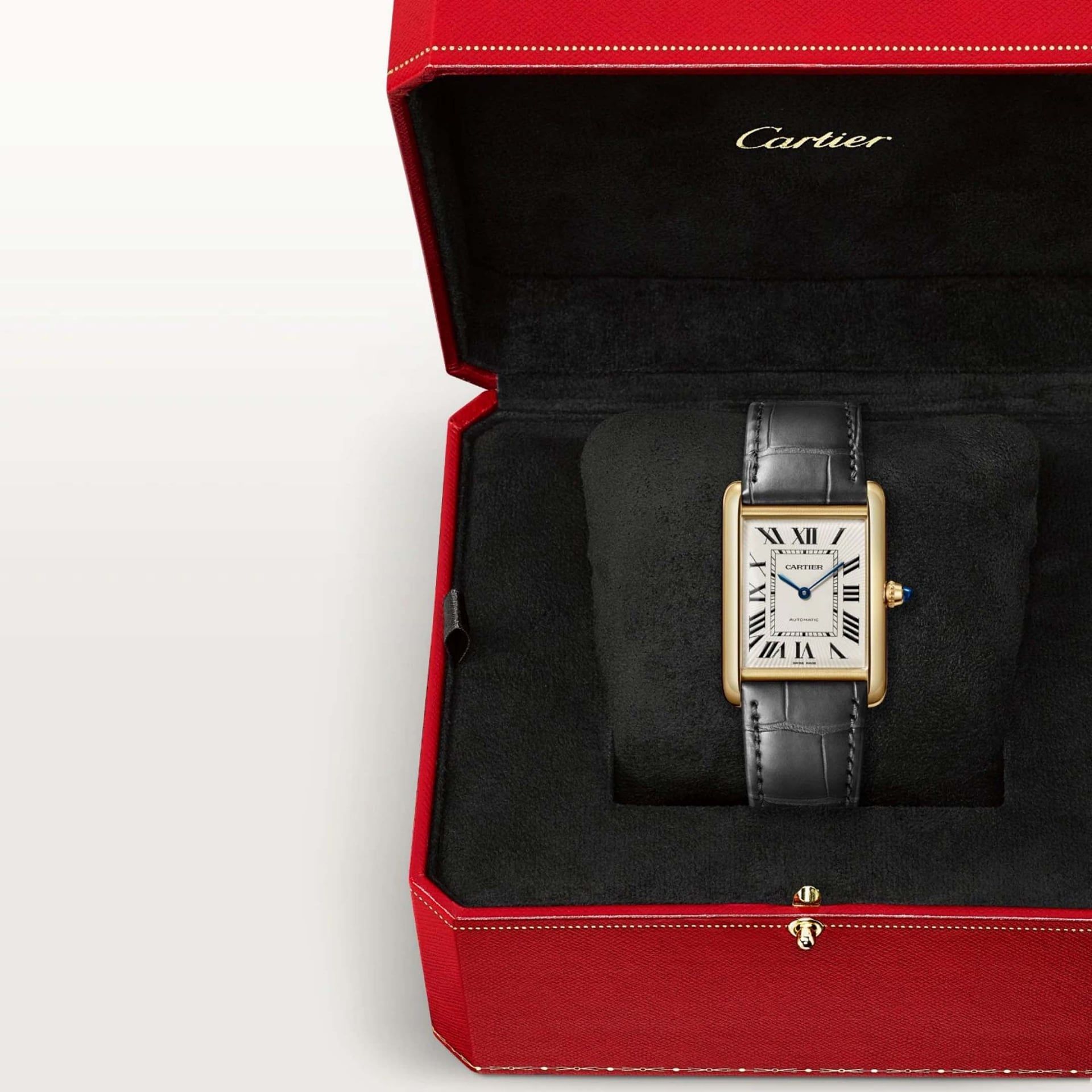 CARTIER Tank Louis Cartier Modello Grande, Oro Giallo, Pelle 38,1 X 27,75 MM WGTA0357