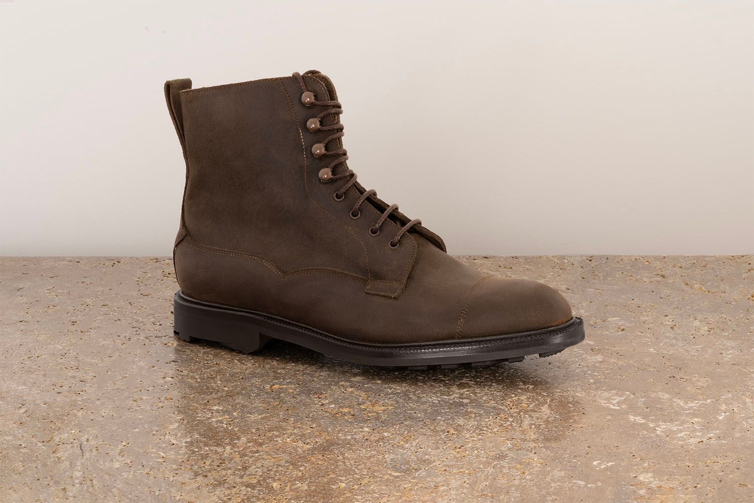 EDWARD GREEN Galway - Stivaletto Con Stringhe - Iron Waxed Commando  GALWAY