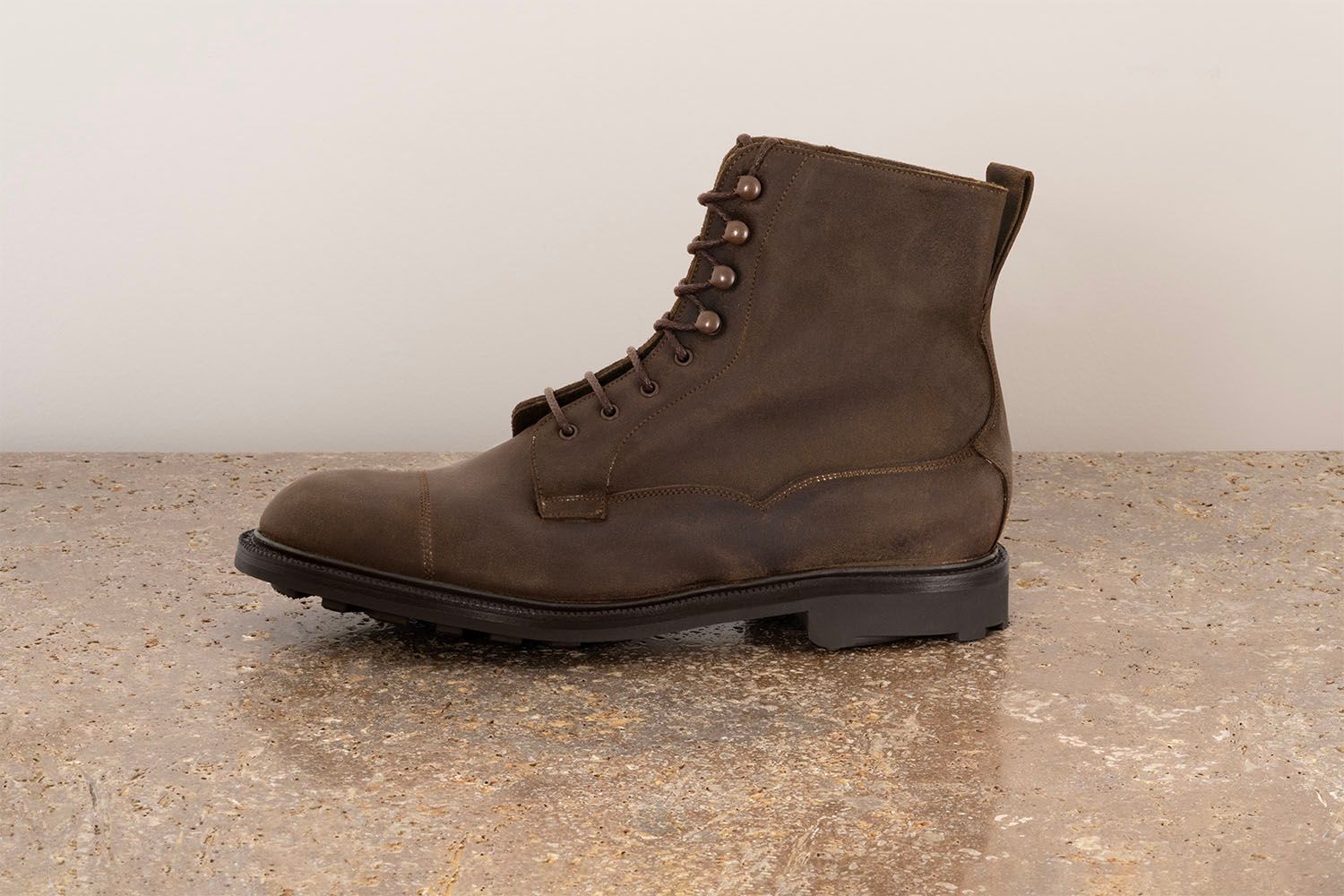 EDWARD GREEN Galway - Stivaletto Con Stringhe - Iron Waxed Commando  GALWAY