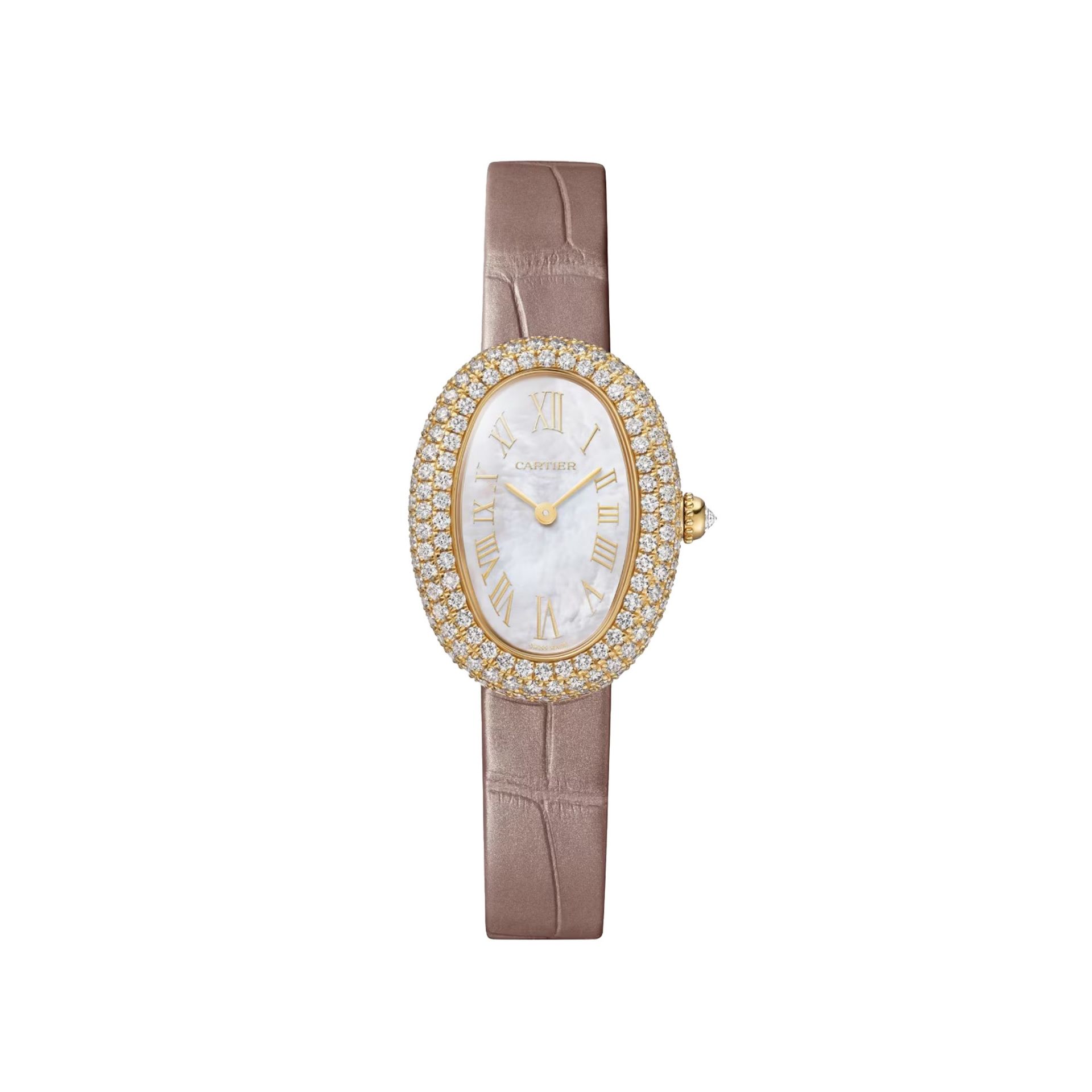 CARTIER Baignoire Modello Piccolo, Oro Giallo, Diamanti, Pelle 31.4 X 23.1 MM WJBA0048