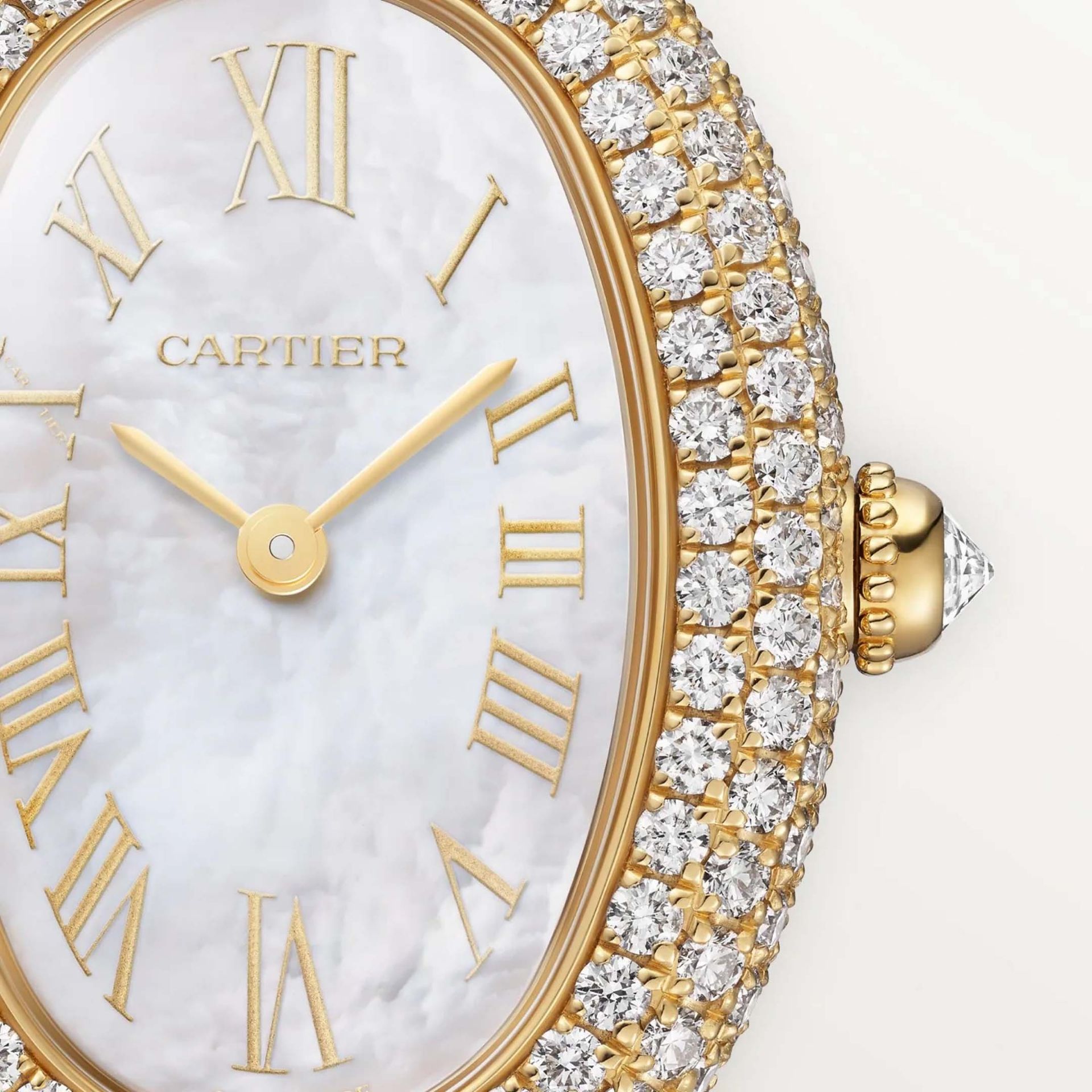 CARTIER Baignoire Modello Piccolo, Oro Giallo, Diamanti, Pelle 31.4 X 23.1 MM WJBA0048