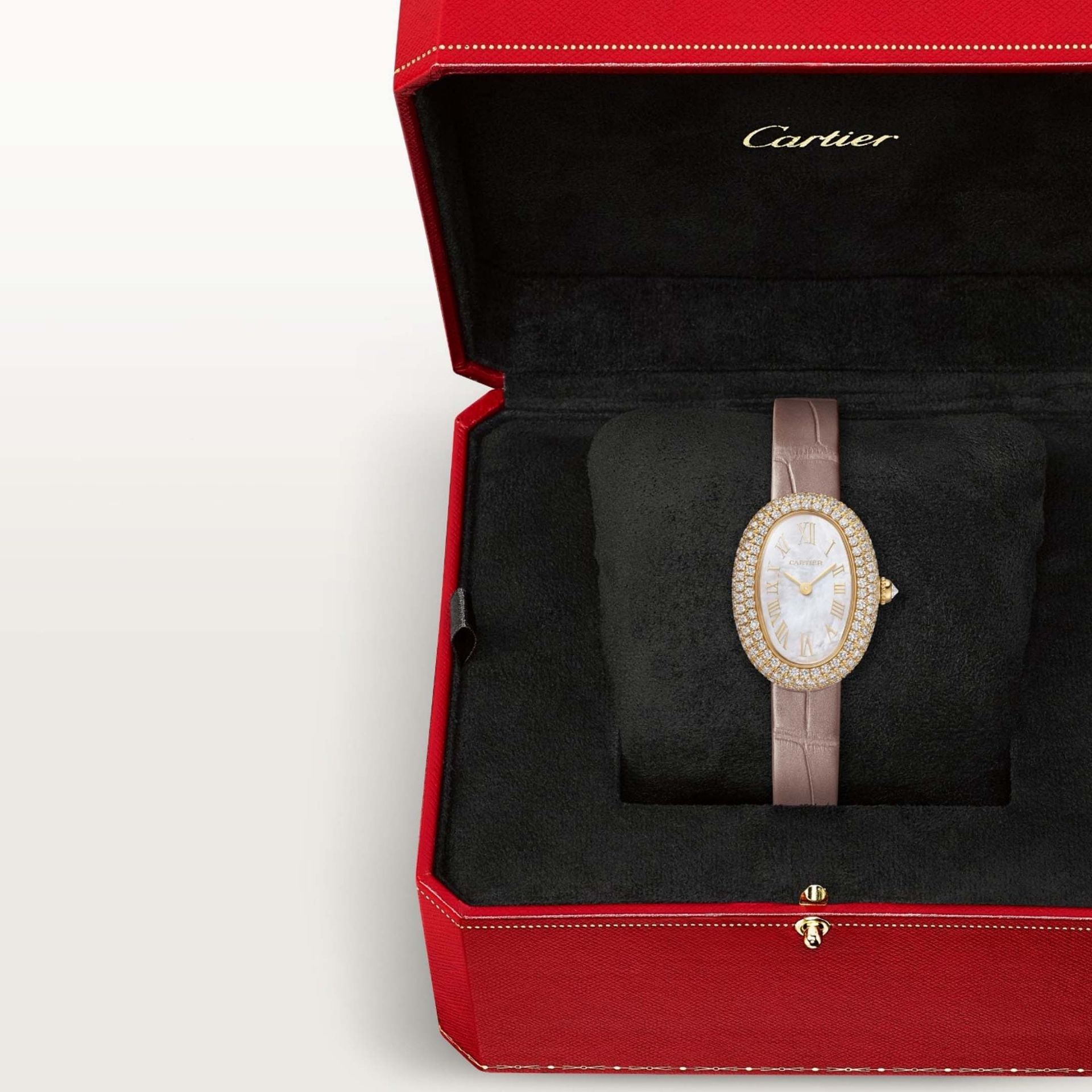 CARTIER Baignoire Modello Piccolo, Oro Giallo, Diamanti, Pelle 31.4 X 23.1 MM WJBA0048