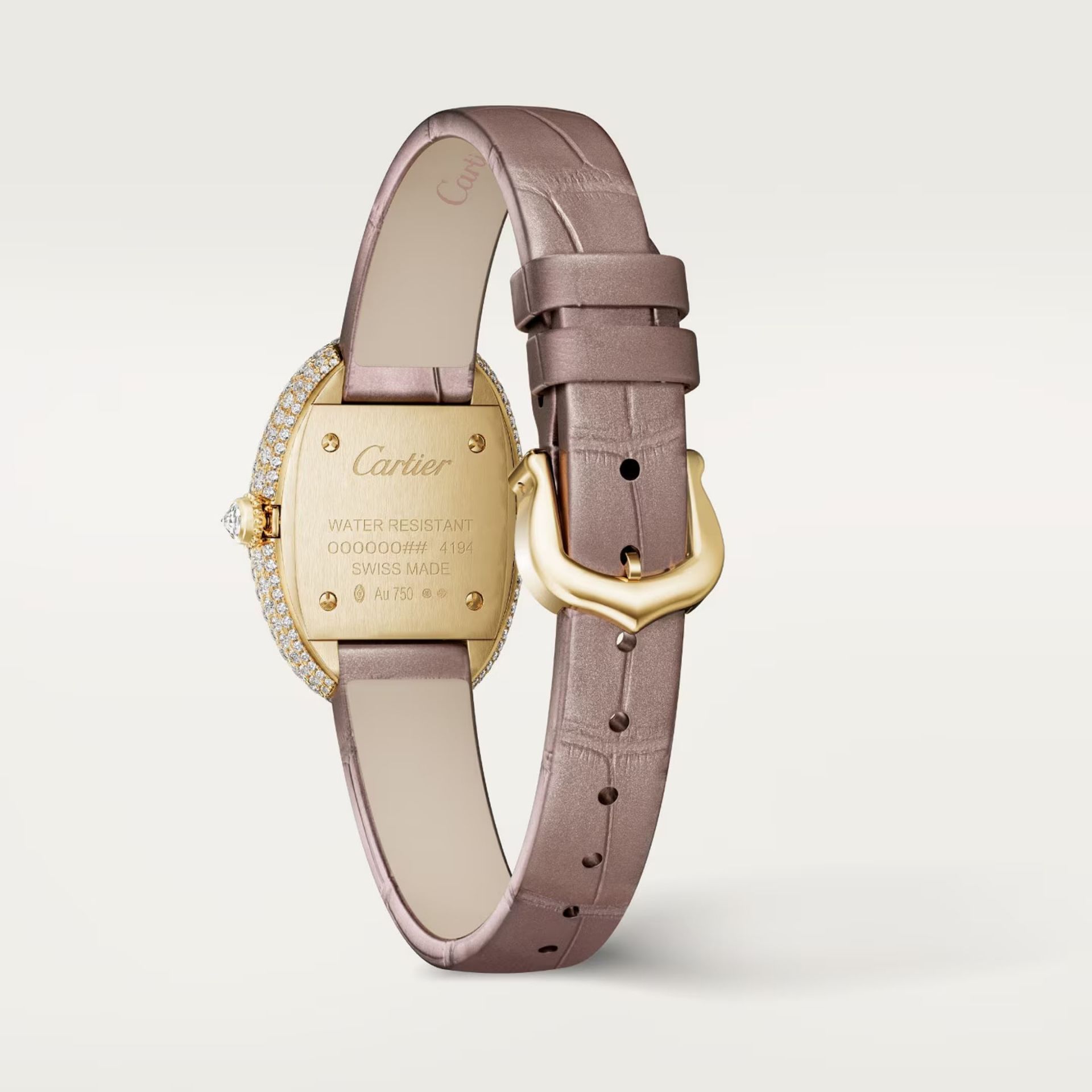 CARTIER Baignoire Modello Piccolo, Oro Giallo, Diamanti, Pelle 31.4 X 23.1 MM WJBA0048