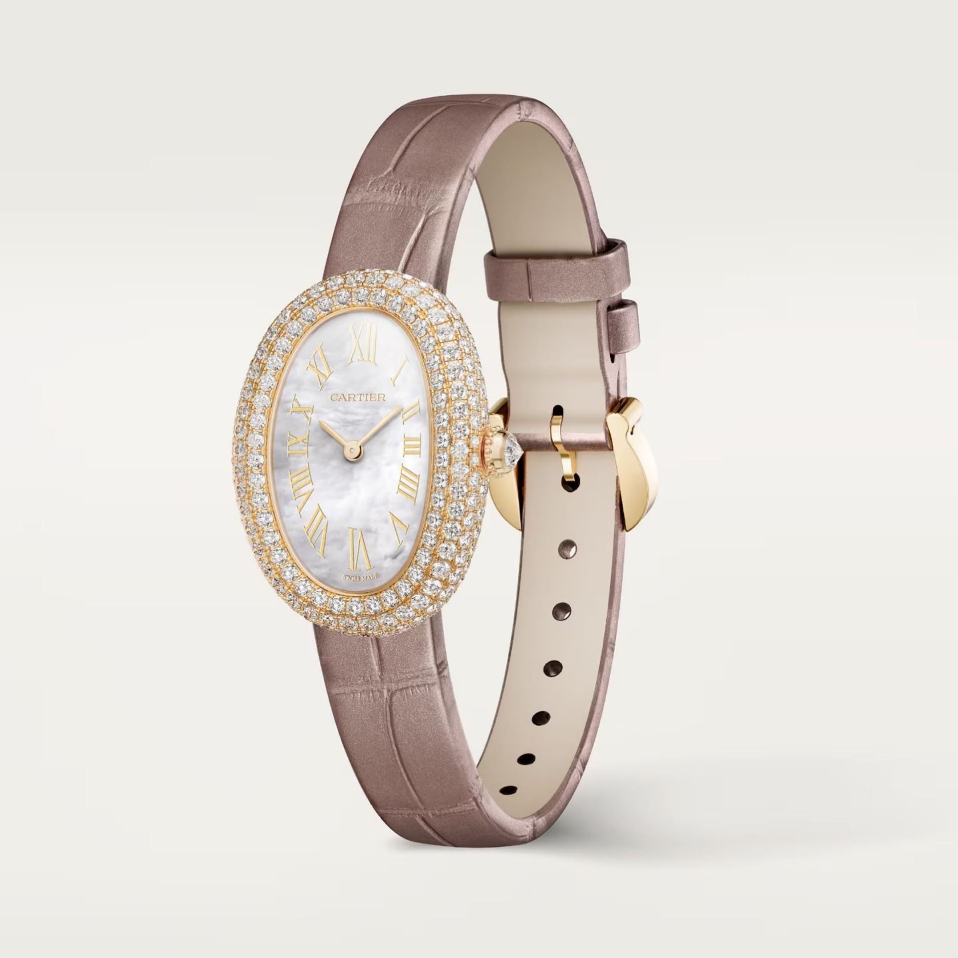 CARTIER Baignoire Modello Piccolo, Oro Giallo, Diamanti, Pelle 31.4 X 23.1 MM WJBA0048