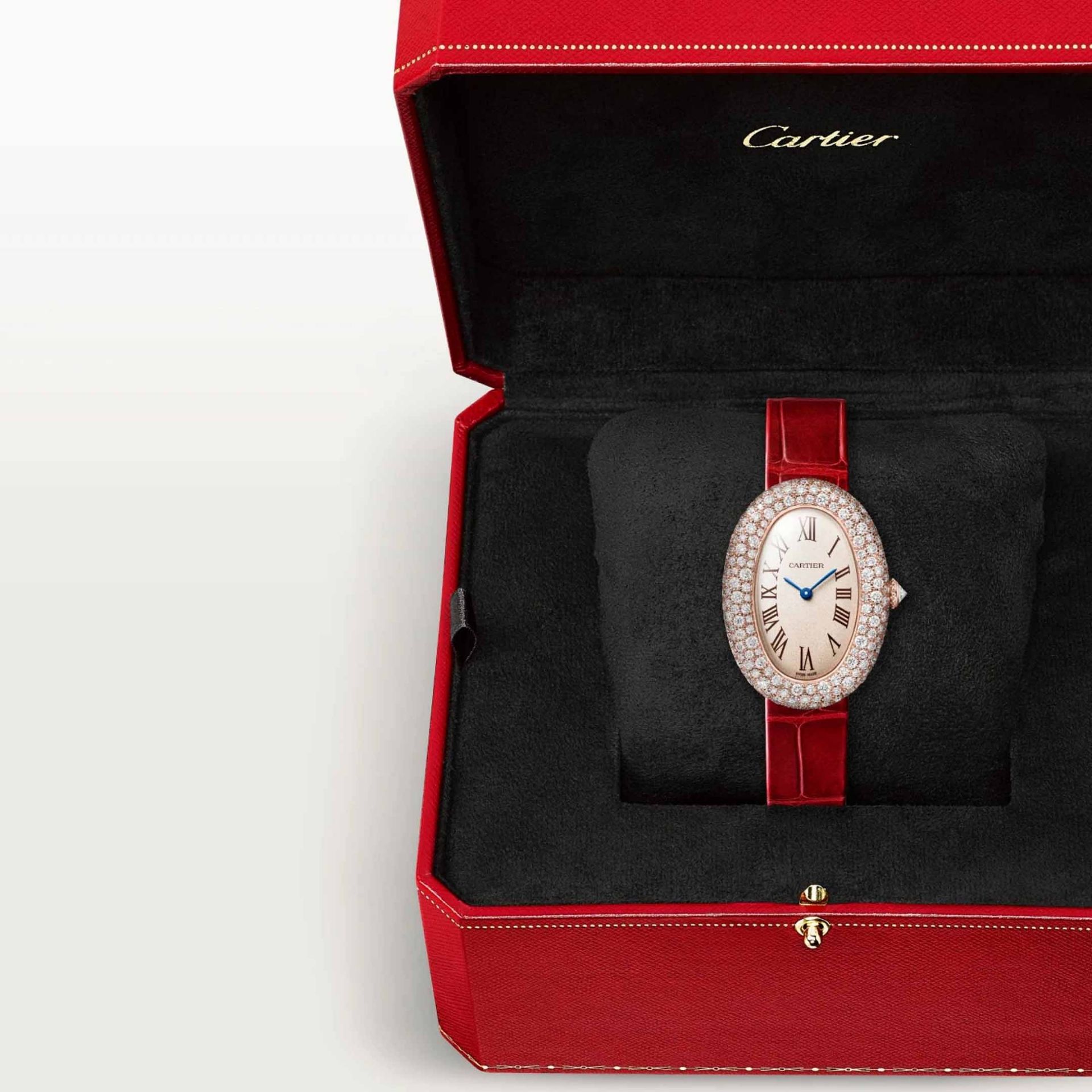 CARTIER Baignoire Modello Medio, Oro Rosa, Diamanti, Pelle 36 X 26 MM WJBA0047