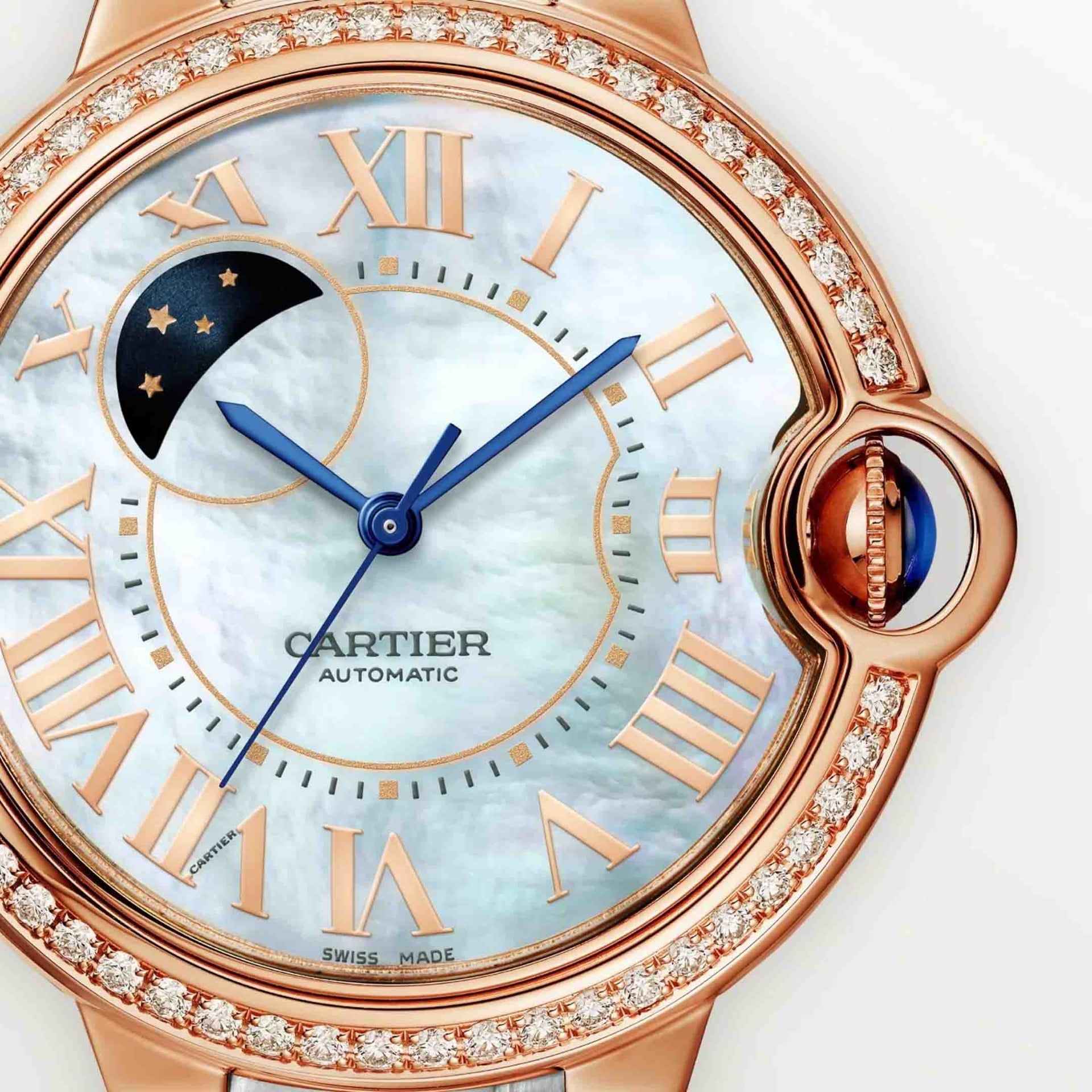 CARTIER Ballon Bleu De Cartier, Oro Rosa, Pelle, Diamanti 36 MM WJBB0086