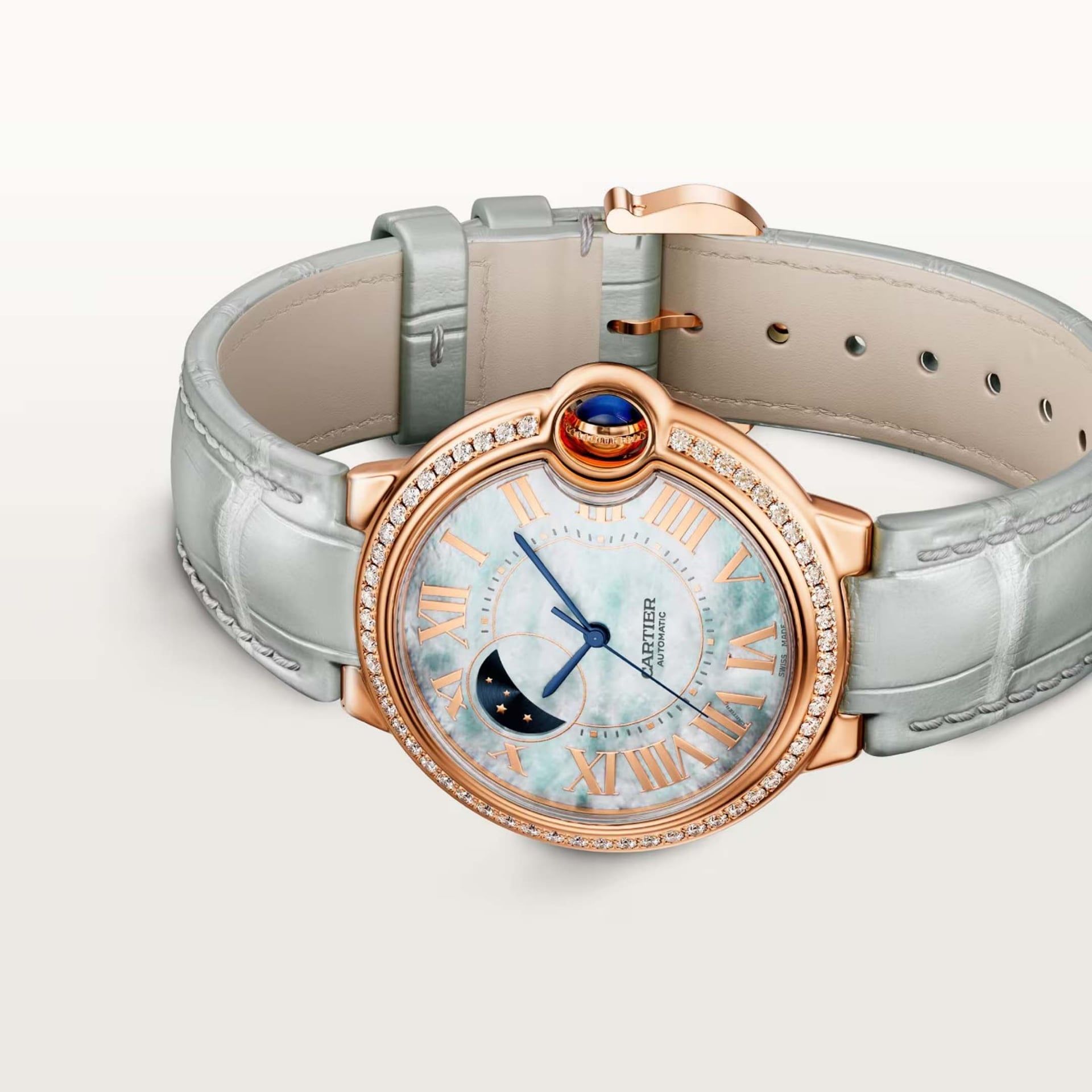 CARTIER Ballon Bleu De Cartier, Oro Rosa, Pelle, Diamanti 36 MM WJBB0086