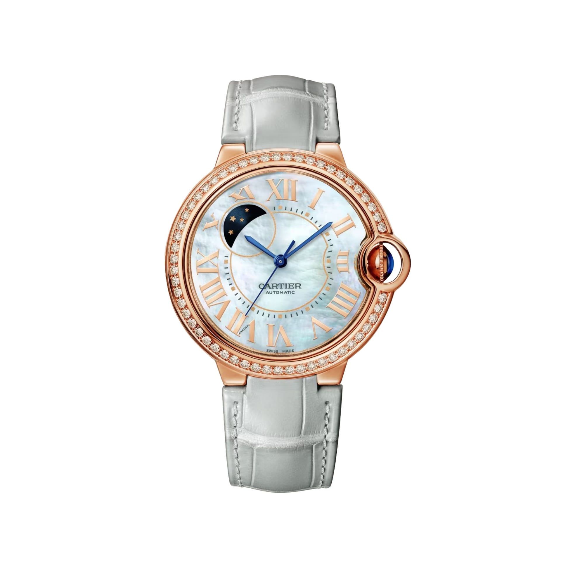 CARTIER Ballon Bleu De Cartier, Oro Rosa, Pelle, Diamanti 36 MM WJBB0086