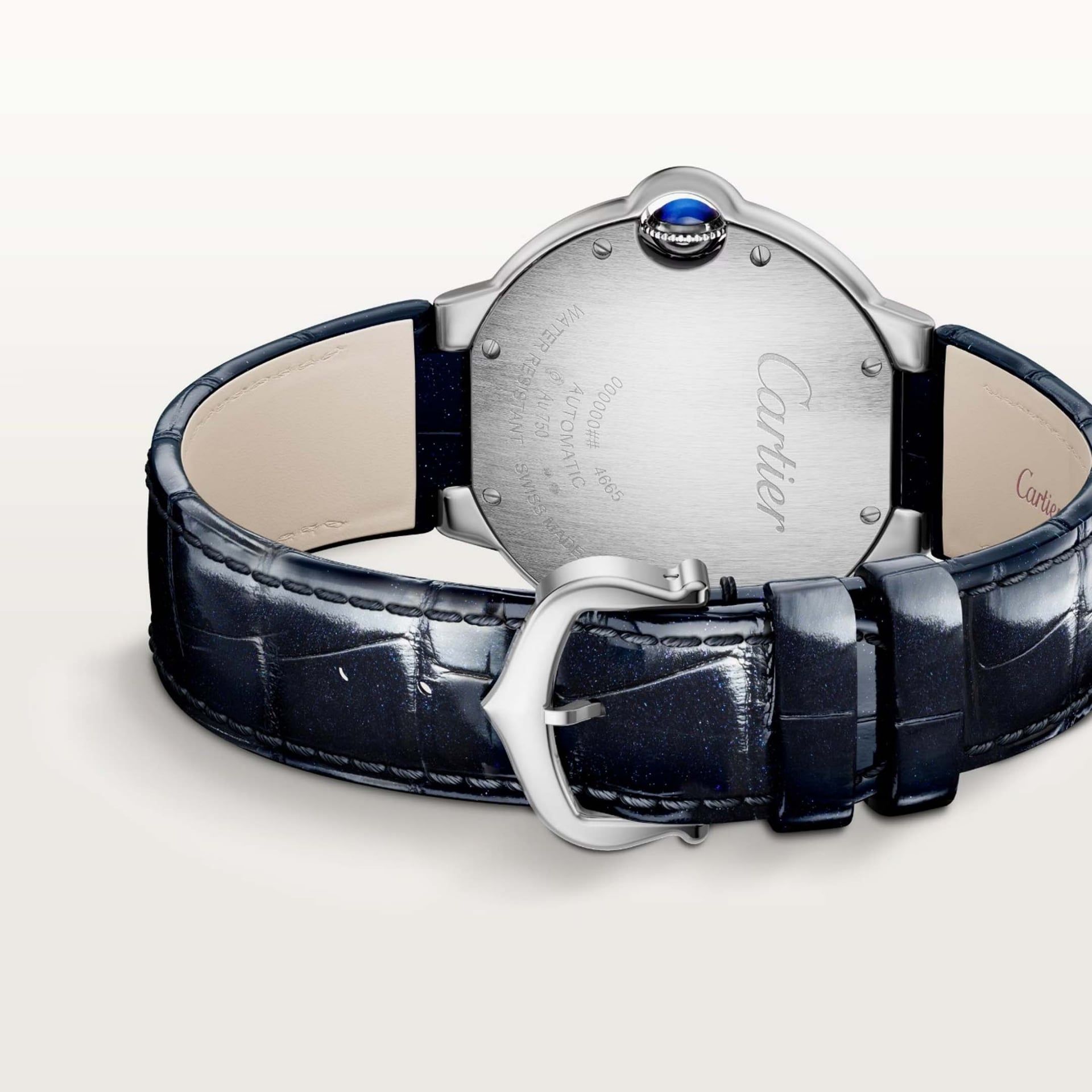 CARTIER Ballon Bleu De Cartier, Oro Bianco, Pelle, Diamanti 36 MM WJBB0089