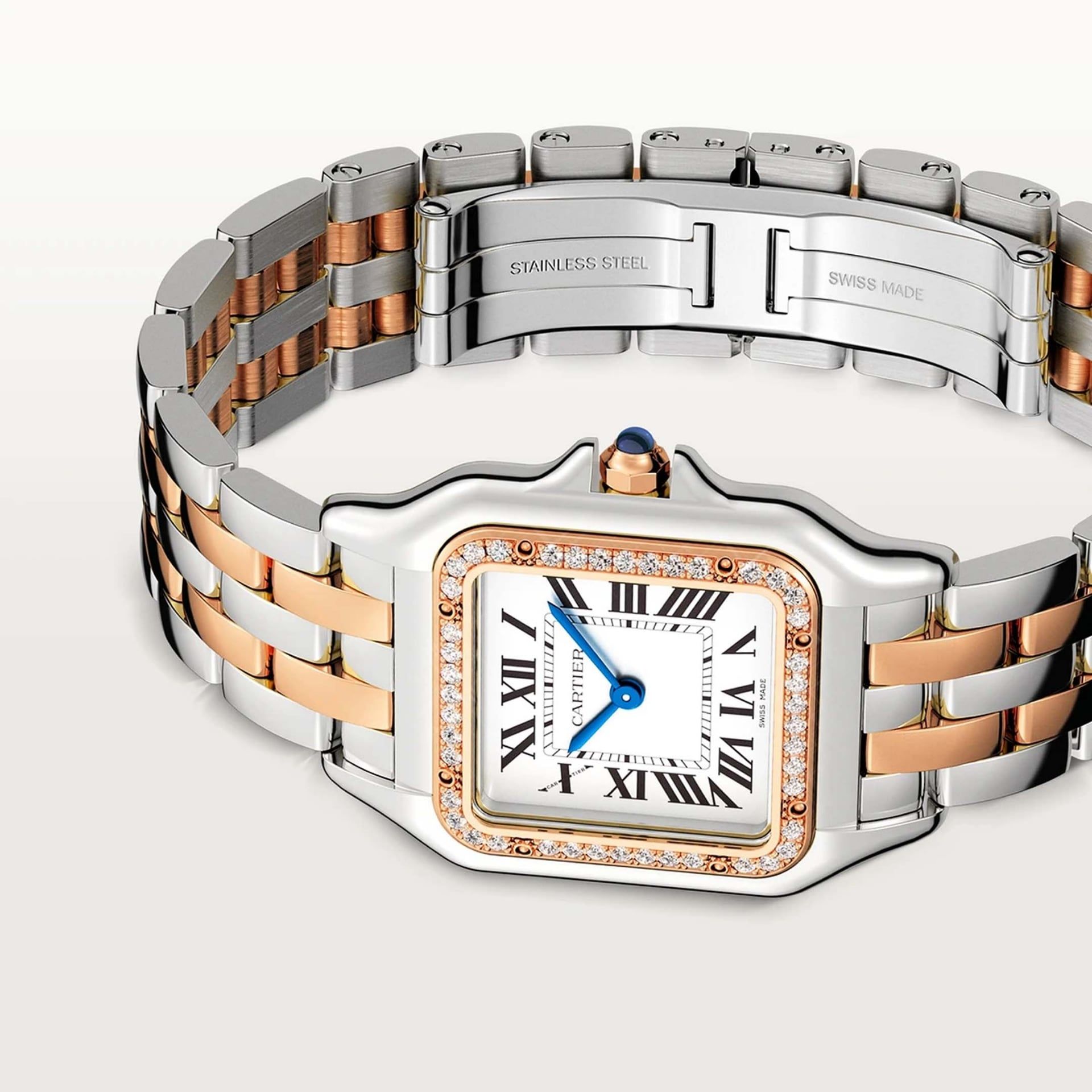 CARTIER Panthère De Cartier Modello Medio, Oro Rosa e Acciaio, Diamanti 27 X 37 MM W3PN0015