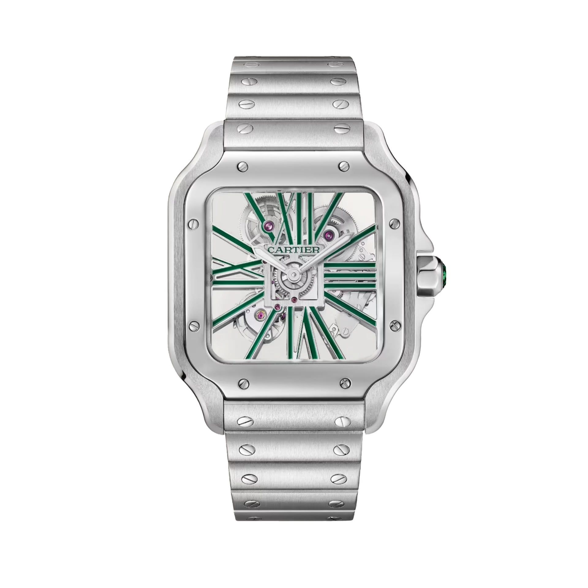 CARTIER Santos De Cartier Scheletrato Modello Grande, Acciaio 39.8 MM WHSA0028