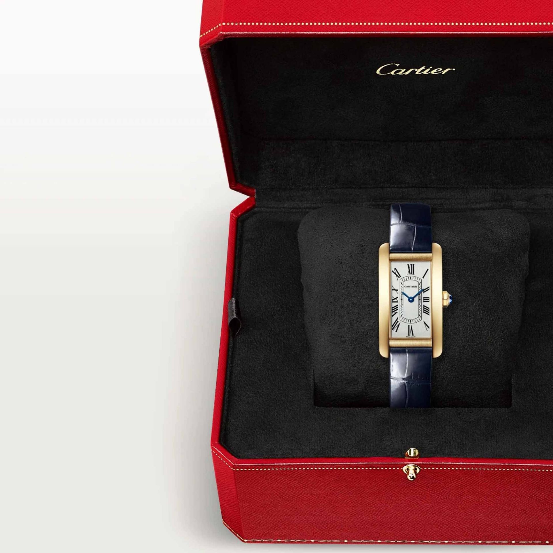 CARTIER Tank Américaine Modello Piccolo, Oro Giallo, Pelle 35.4 X 19.4 MM WGTA0356