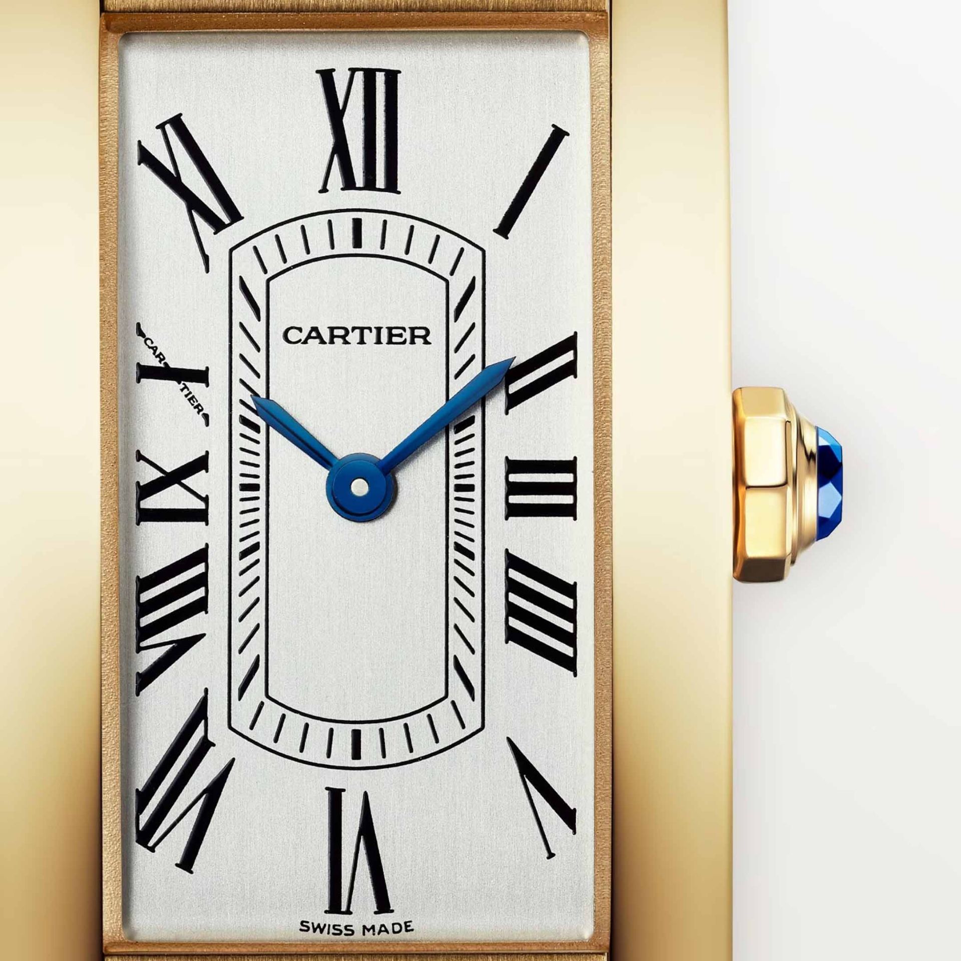 CARTIER Tank Américaine Modello Piccolo, Oro Giallo, Pelle 35.4 X 19.4 MM WGTA0356