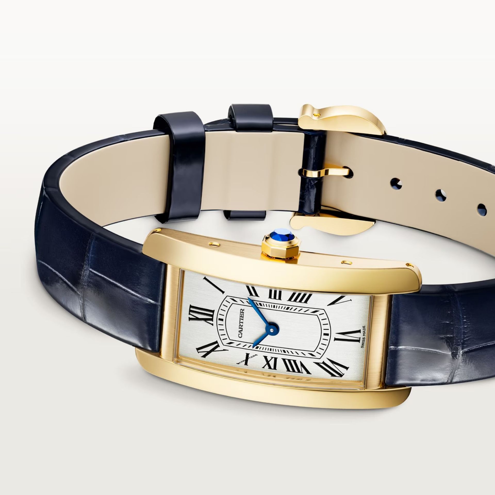 CARTIER Tank Américaine Modello Piccolo, Oro Giallo, Pelle 35.4 X 19.4 MM WGTA0356