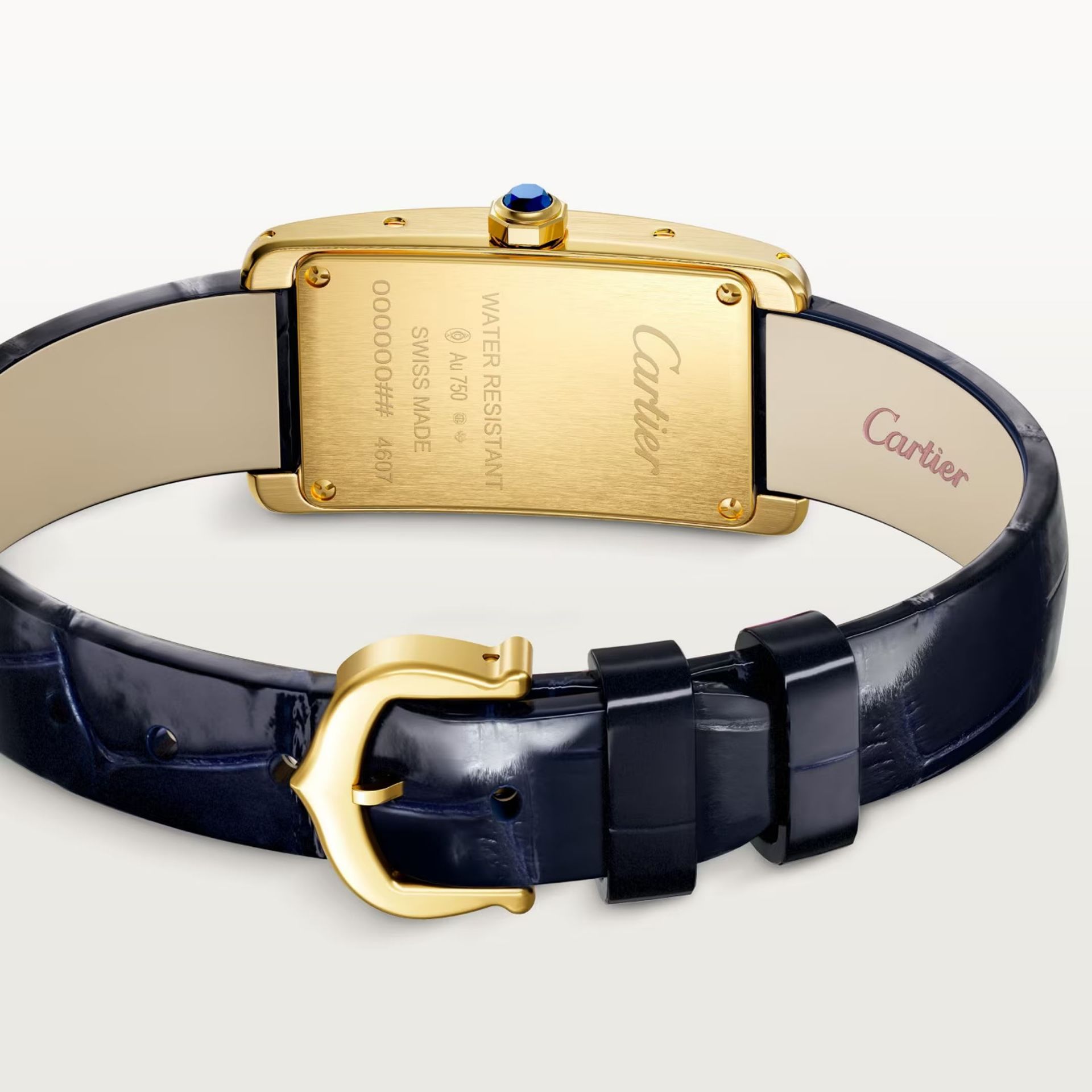 CARTIER Tank Américaine Modello Piccolo, Oro Giallo, Pelle 35.4 X 19.4 MM WGTA0356