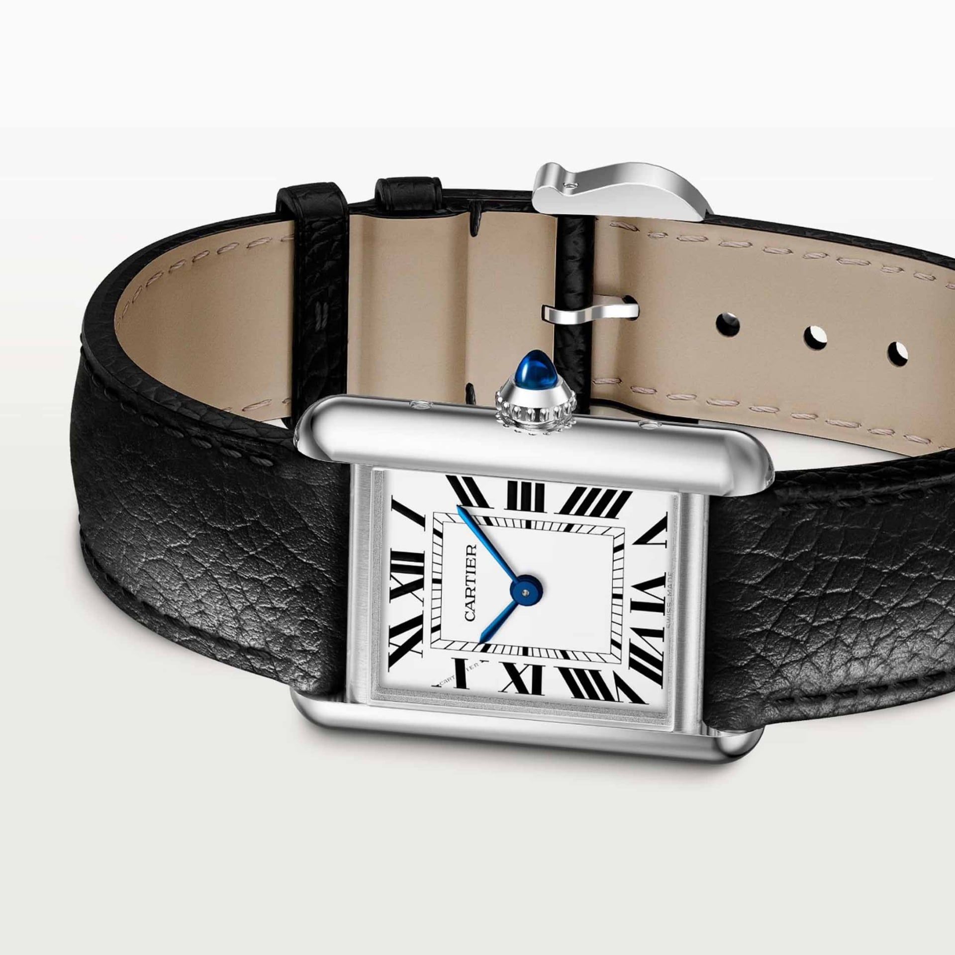 CARTIER Tank Must De Cartier Modello Piccolo, Acciaio, Pelle, Solarbeat™ 29.5 X 22  MM WSTA0137