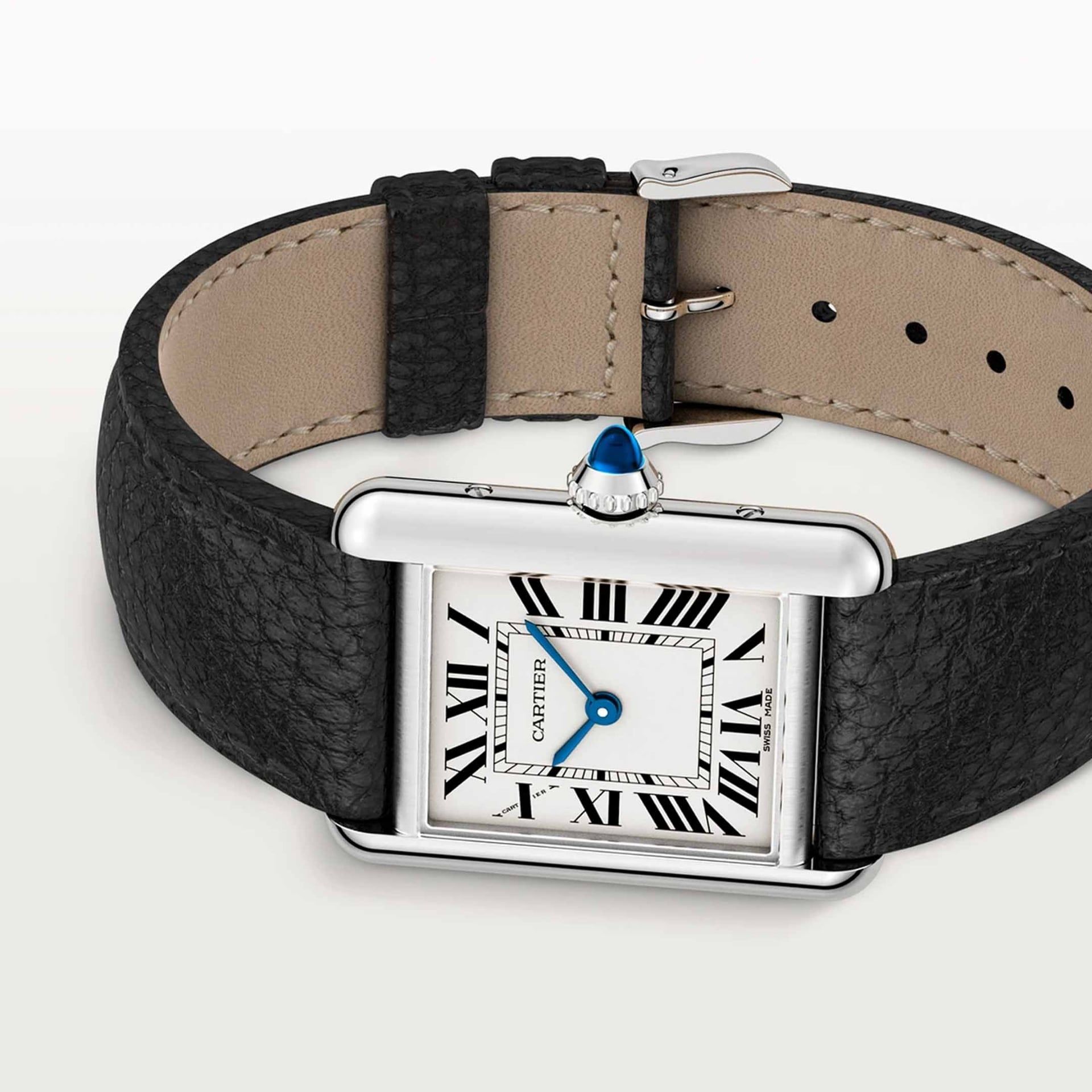 CARTIER Tank Must De Cartier Modello Piccolo, Acciaio, Pelle 29.5 X 22  MM WSTA0135