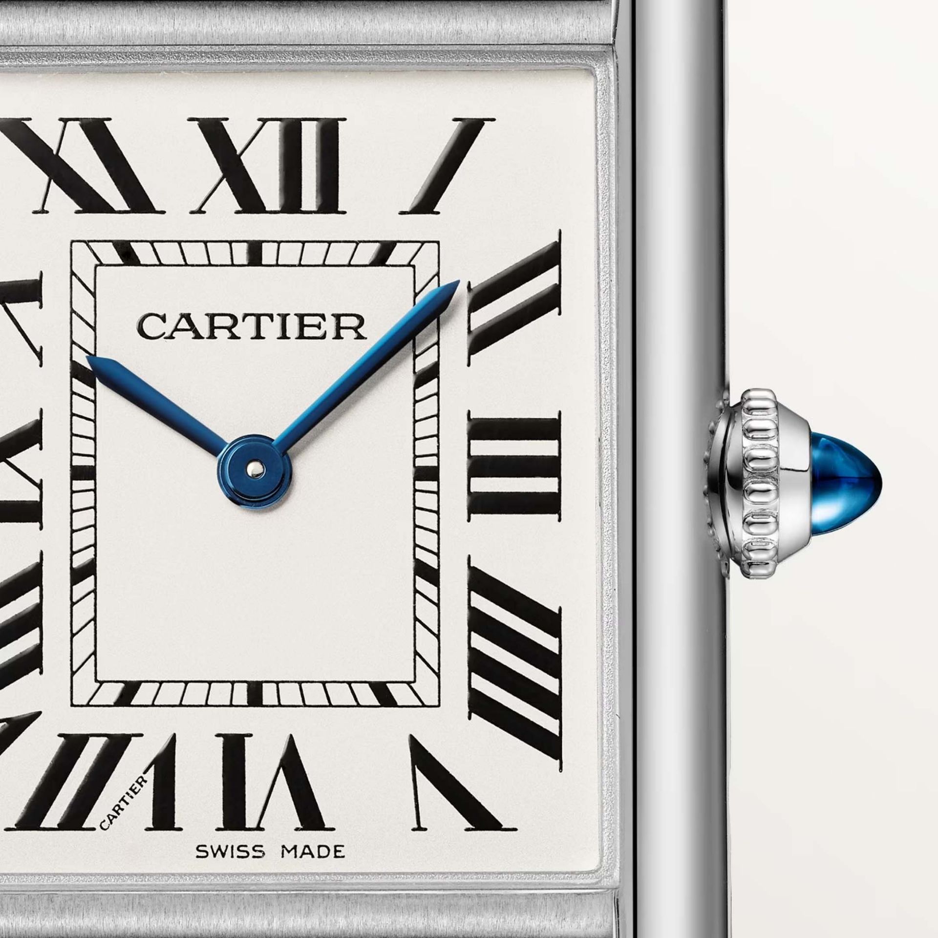 CARTIER Tank Must De Cartier Modello Grande, Acciaio, Pelle 33.7 x 25.5 MM WSTA0136