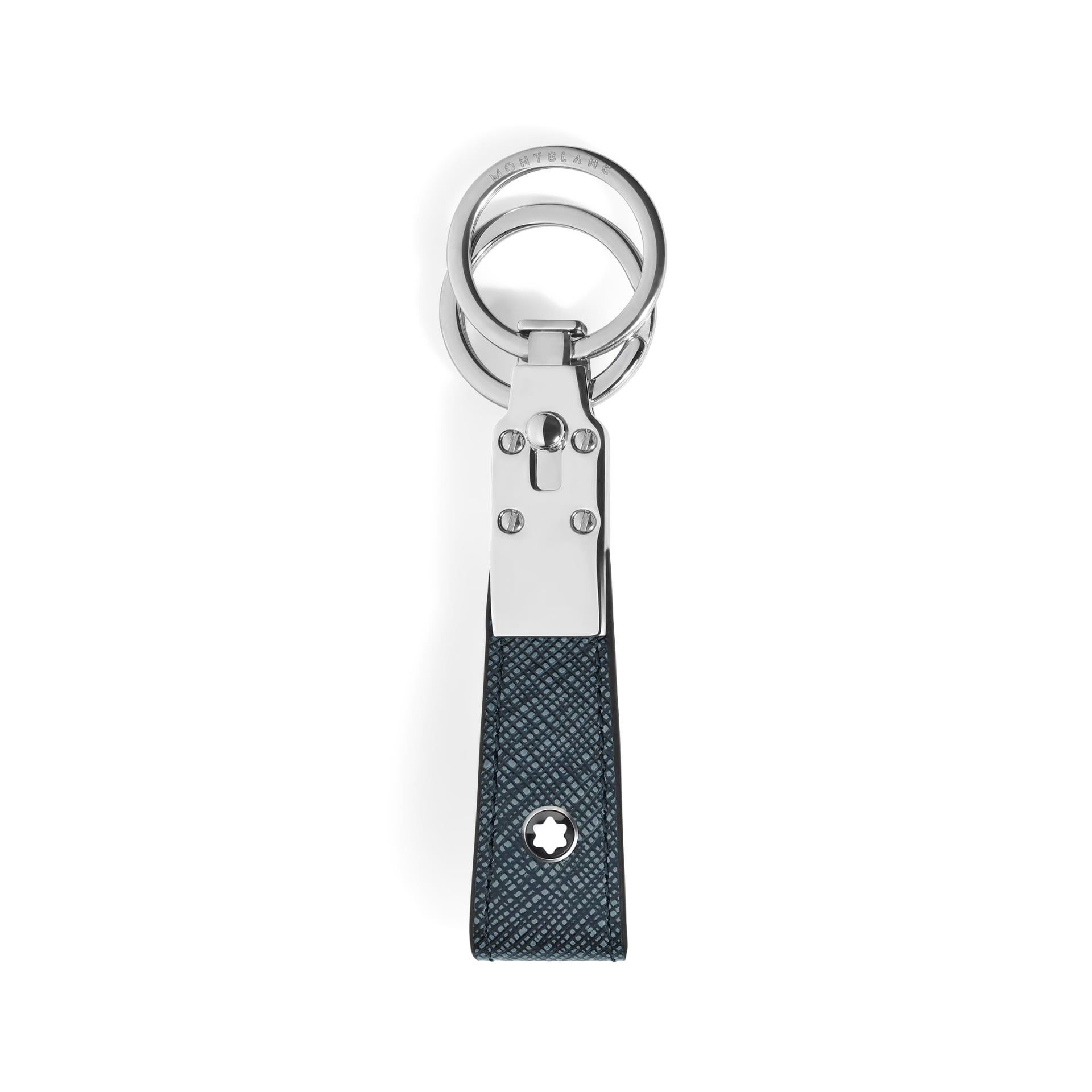 MONTBLANC Portachiavi Tweed Blu in Pelle Sartorial  220397