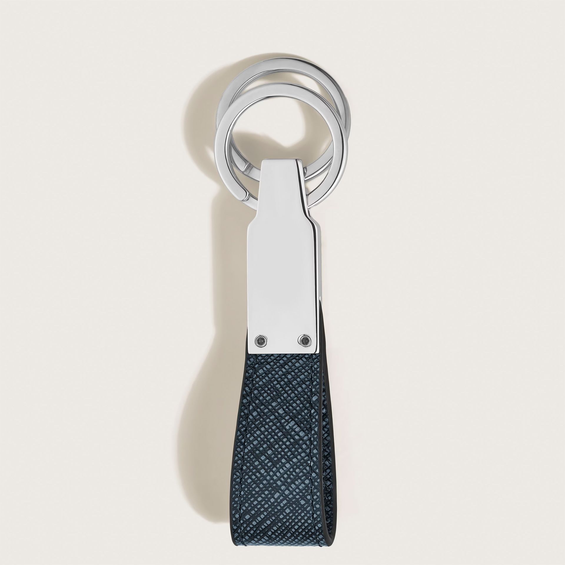 MONTBLANC Portachiavi Tweed Blu in Pelle Sartorial  220397