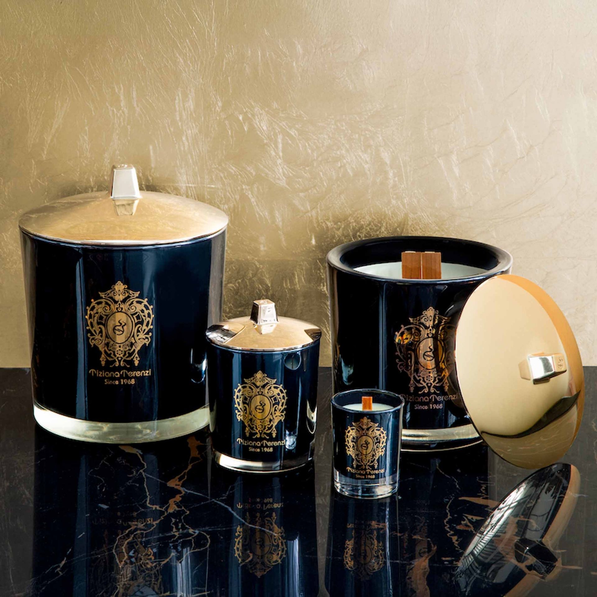Tiziana Terenzi Candela Black Glass Fragranza Ebony & Teck 500 gr TT027/ET