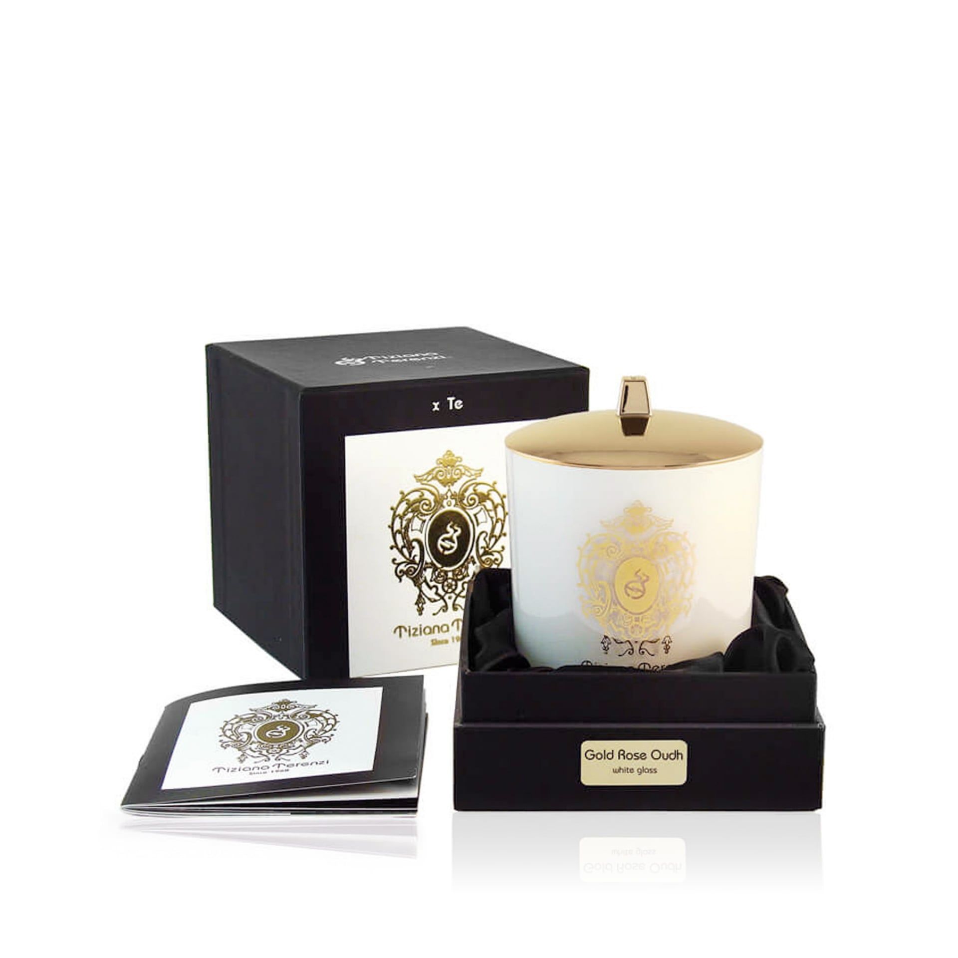Tiziana Terenzi Candela White Glass Fragranza Gold Rose Oudh 170 gr TT002G/GRO