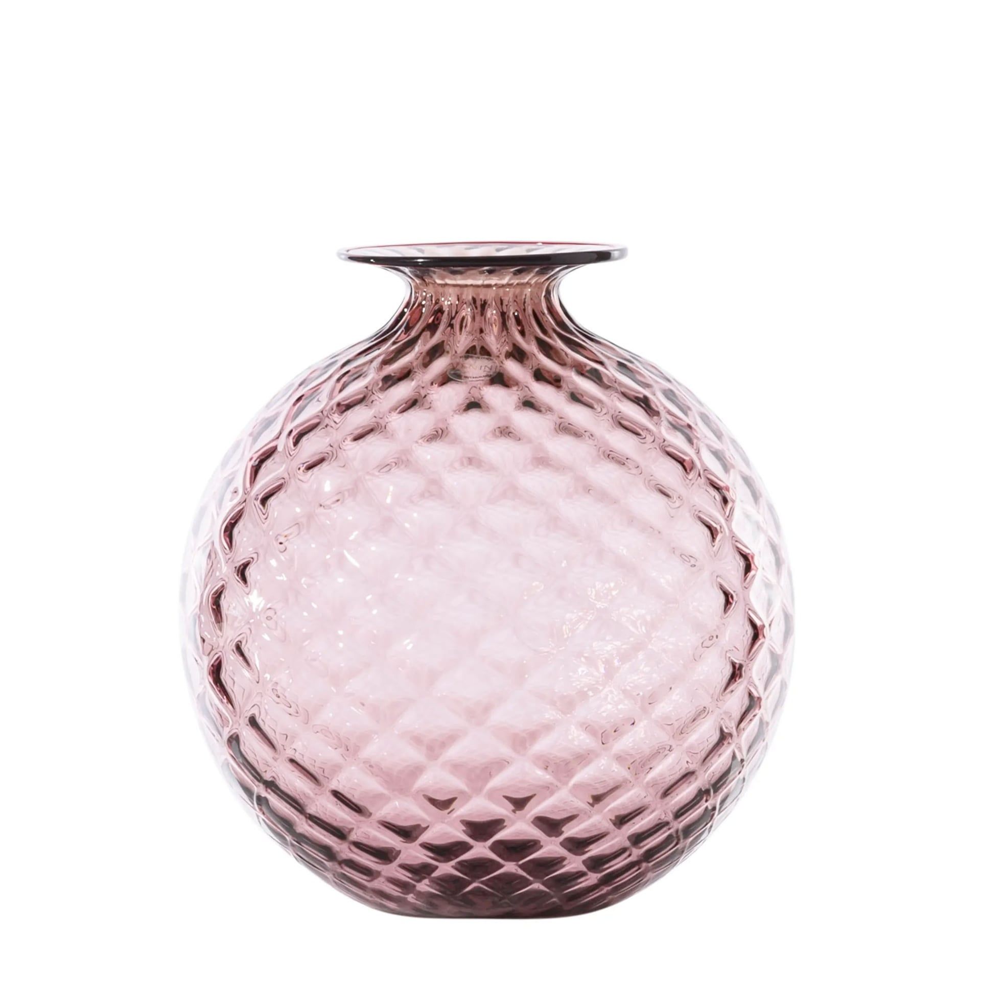 VENINI Vaso Monofiore Balloton Medium Ametista/Filo Rosso 18CM – H 20,5CM 100.18