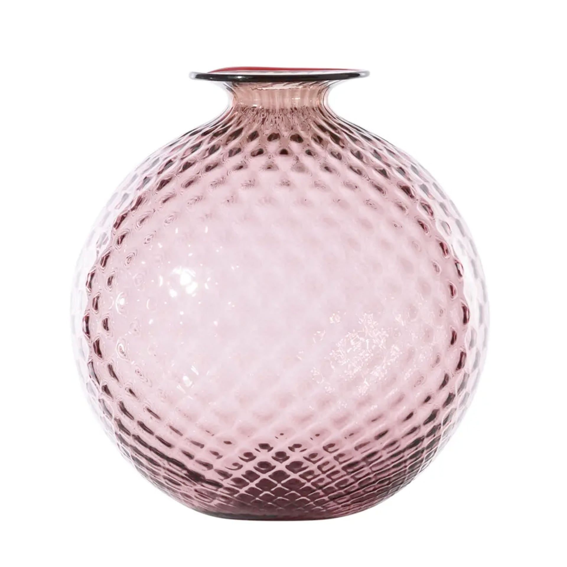 VENINI Vaso Monofiore Balloton Large Ametista/Filo Rosso 21.5 CM - H 24.5 CM 100.29
