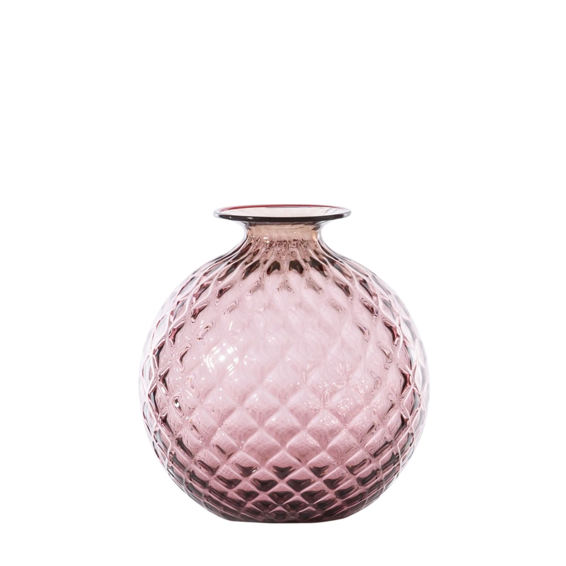 VENINI Vaso Monofiore Balloton Small Ametista/Filo Rosso 14 CM - H 16.5 CM 100.16
