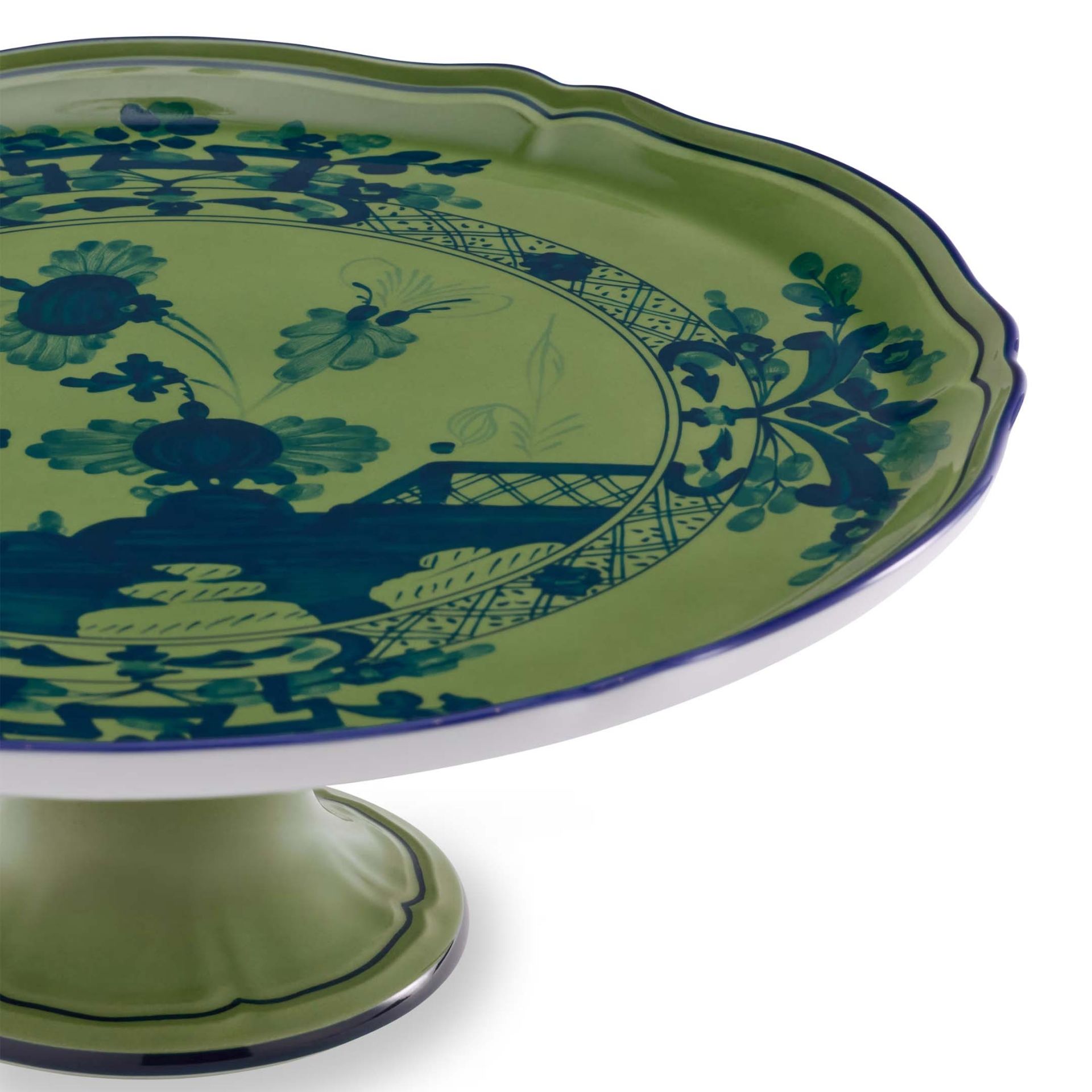 GINORI 1735 Alzata per Torta Oriente Italiano Malachite H 11.5 CM - Ø 30.5 CM 003RG00 FCT400LX0305G00123600